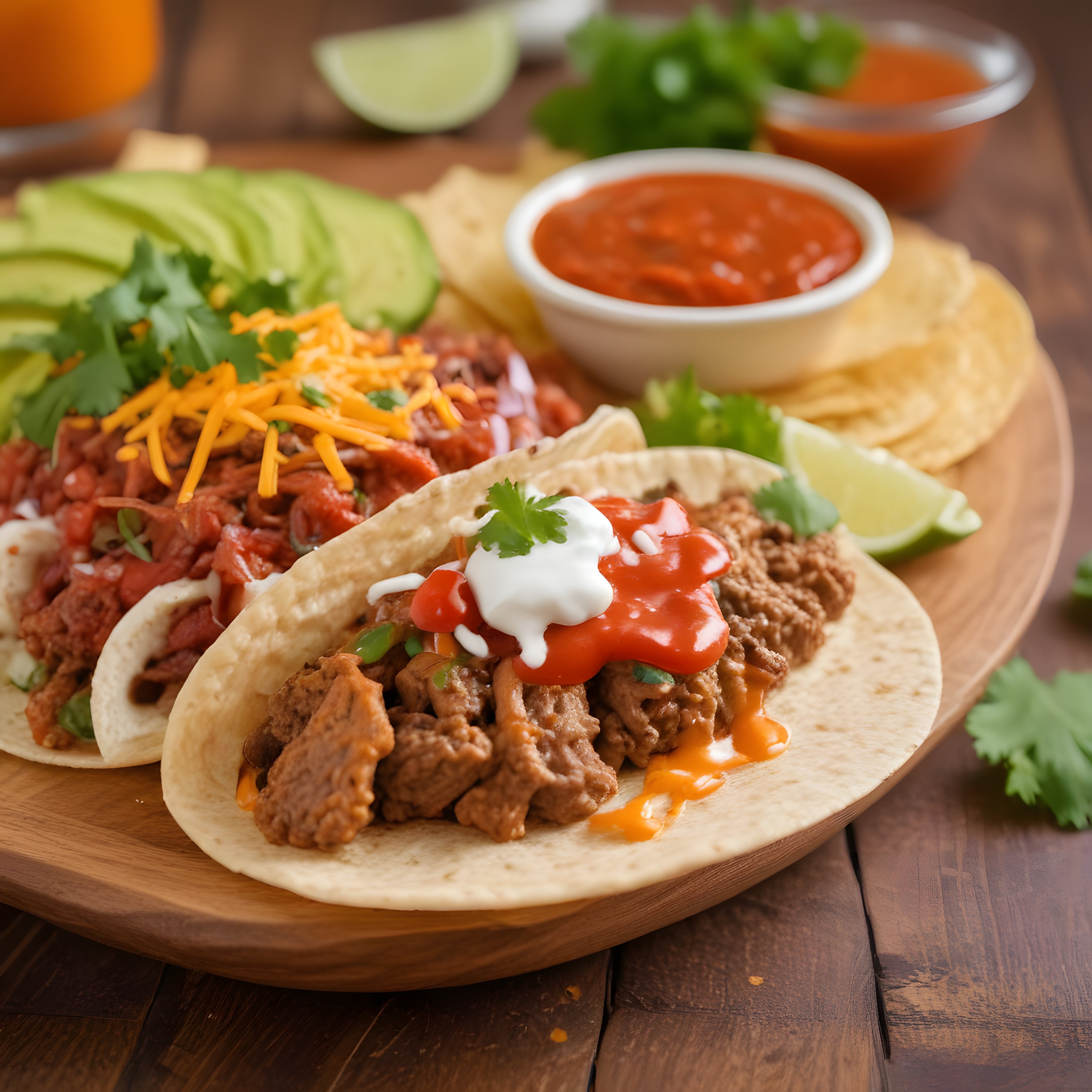 Ev Yapımı Meksika Tacos'u: Kıyma, Salsa ve Avokado ile Lezzetli Sunum