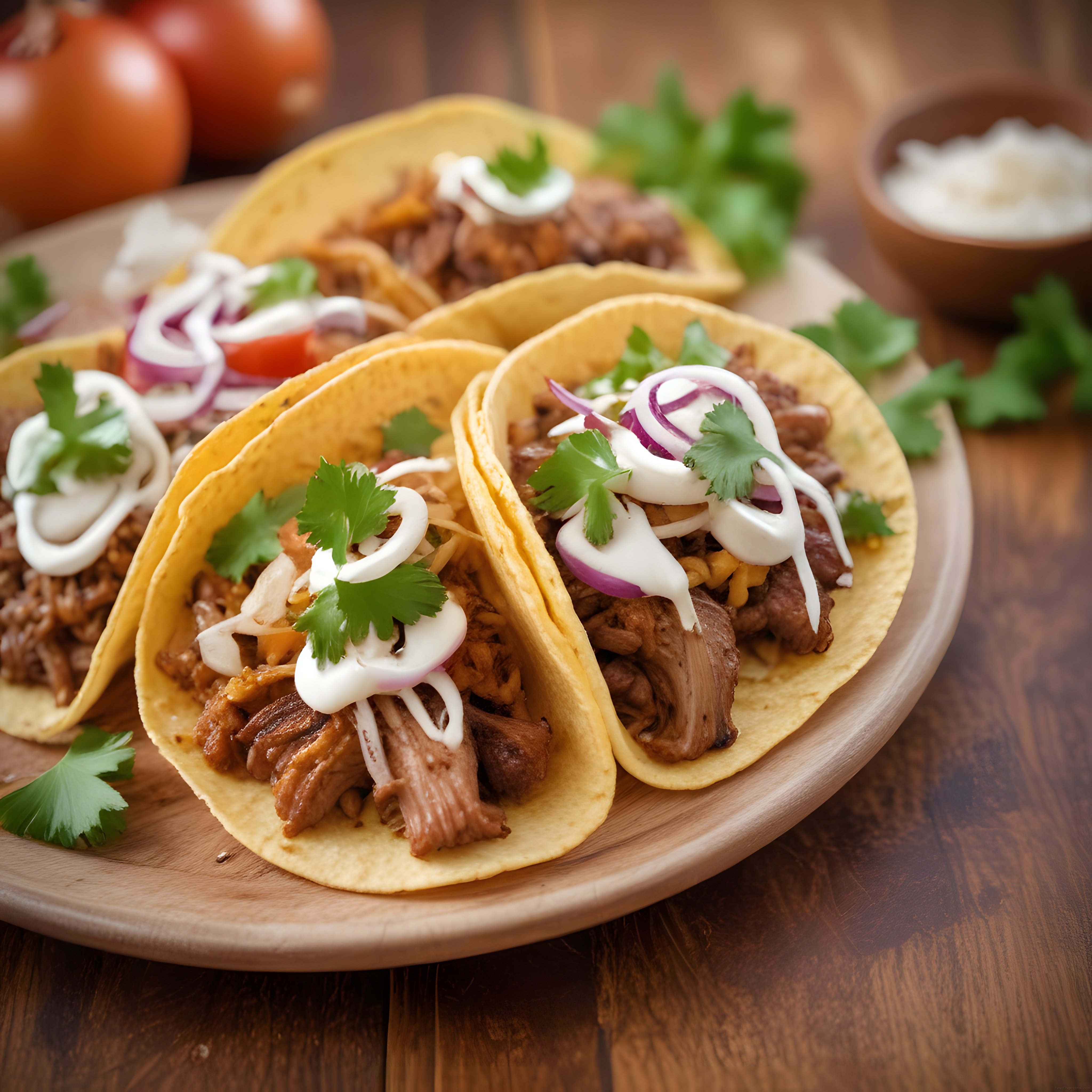 Ev Yapımı Meksika Tacosu: Etli Taco ve Soslarla Sunum Tahtası