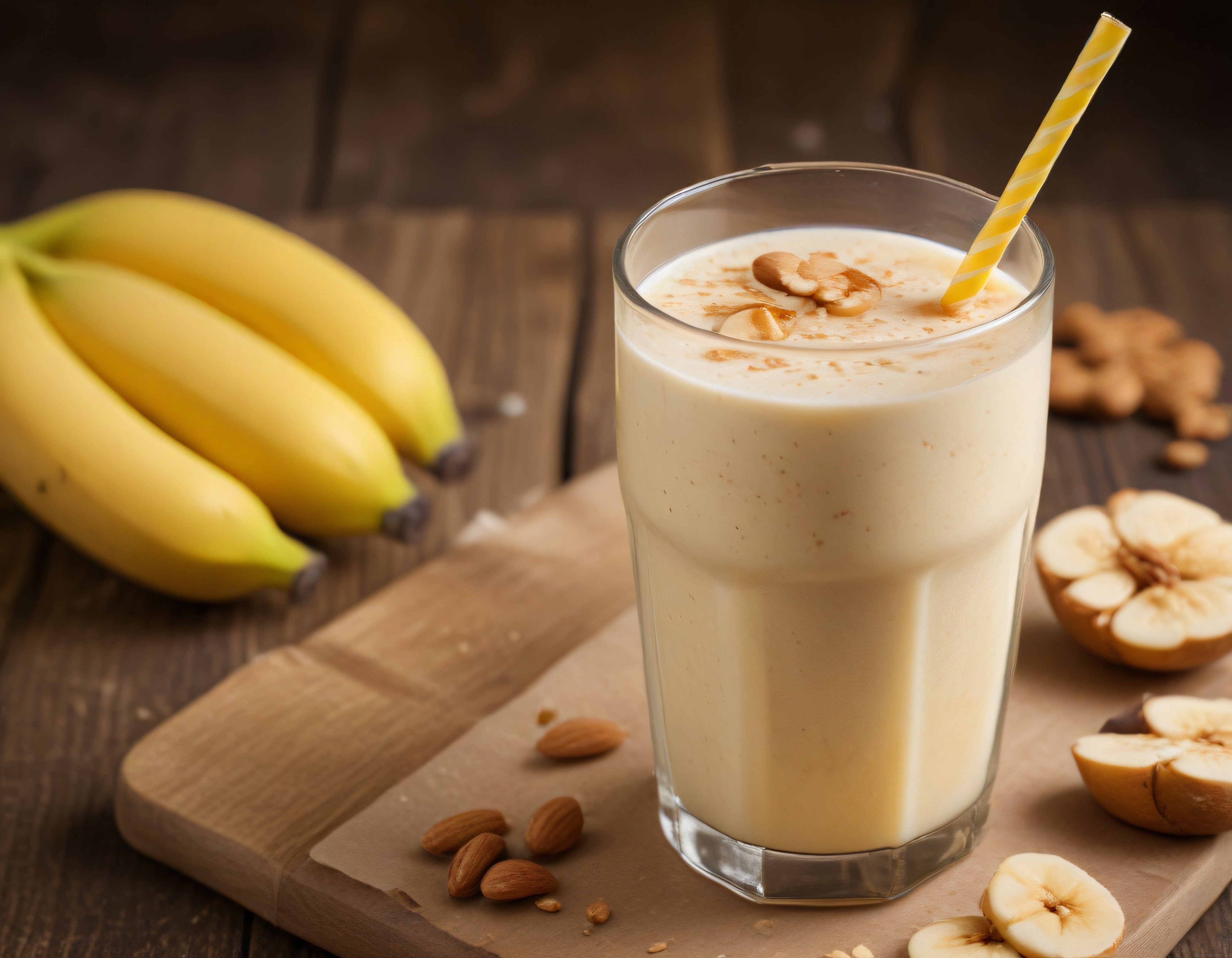 Ev Yapımı Muzlu Bademli Smoothie: Sağlıklı ve Besleyici Kahvaltı İçeceği
