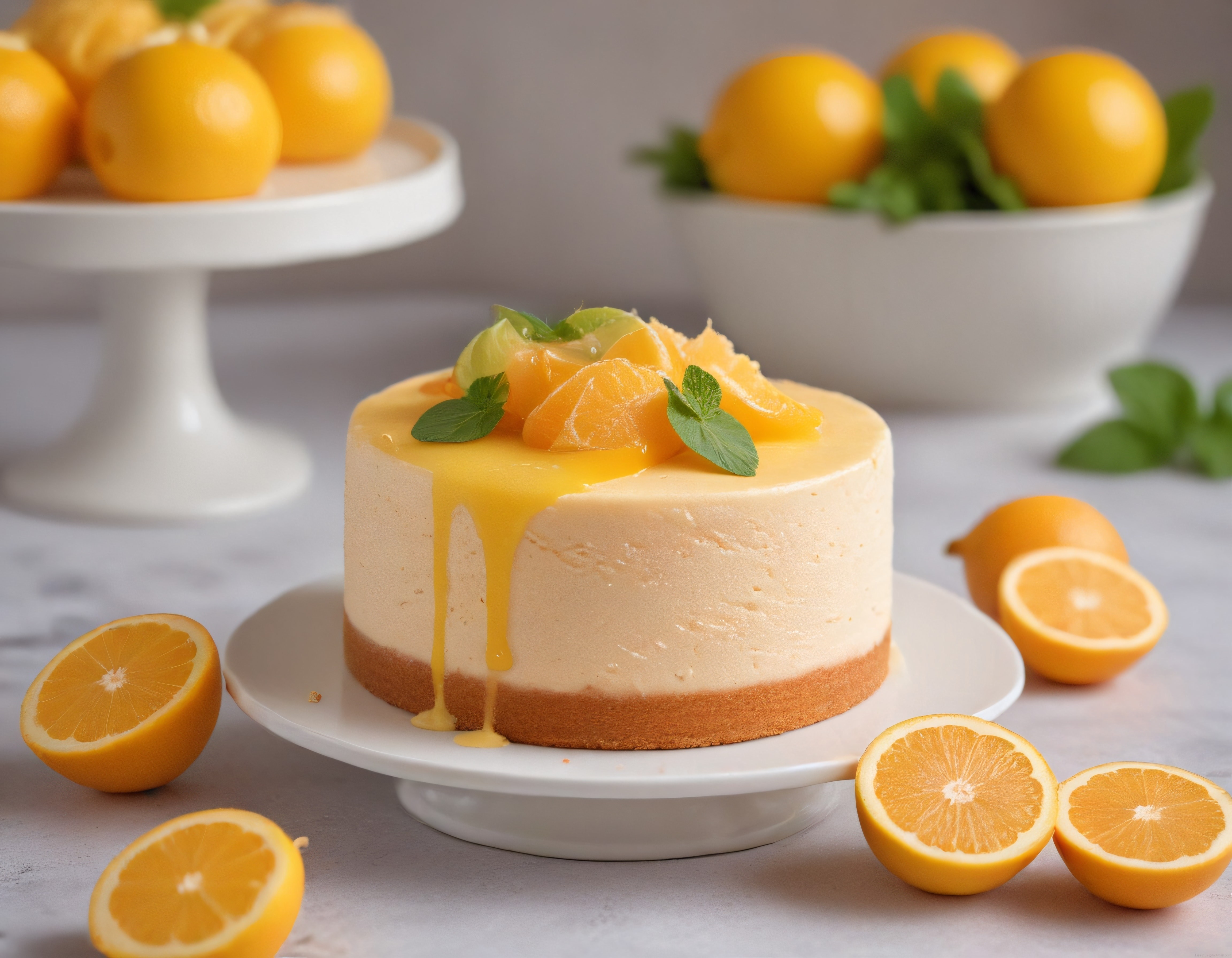 Ev Yapımı Portakallı Cheesecake Tarifi: Limonlu Pasta ve Tatlı Sunumu