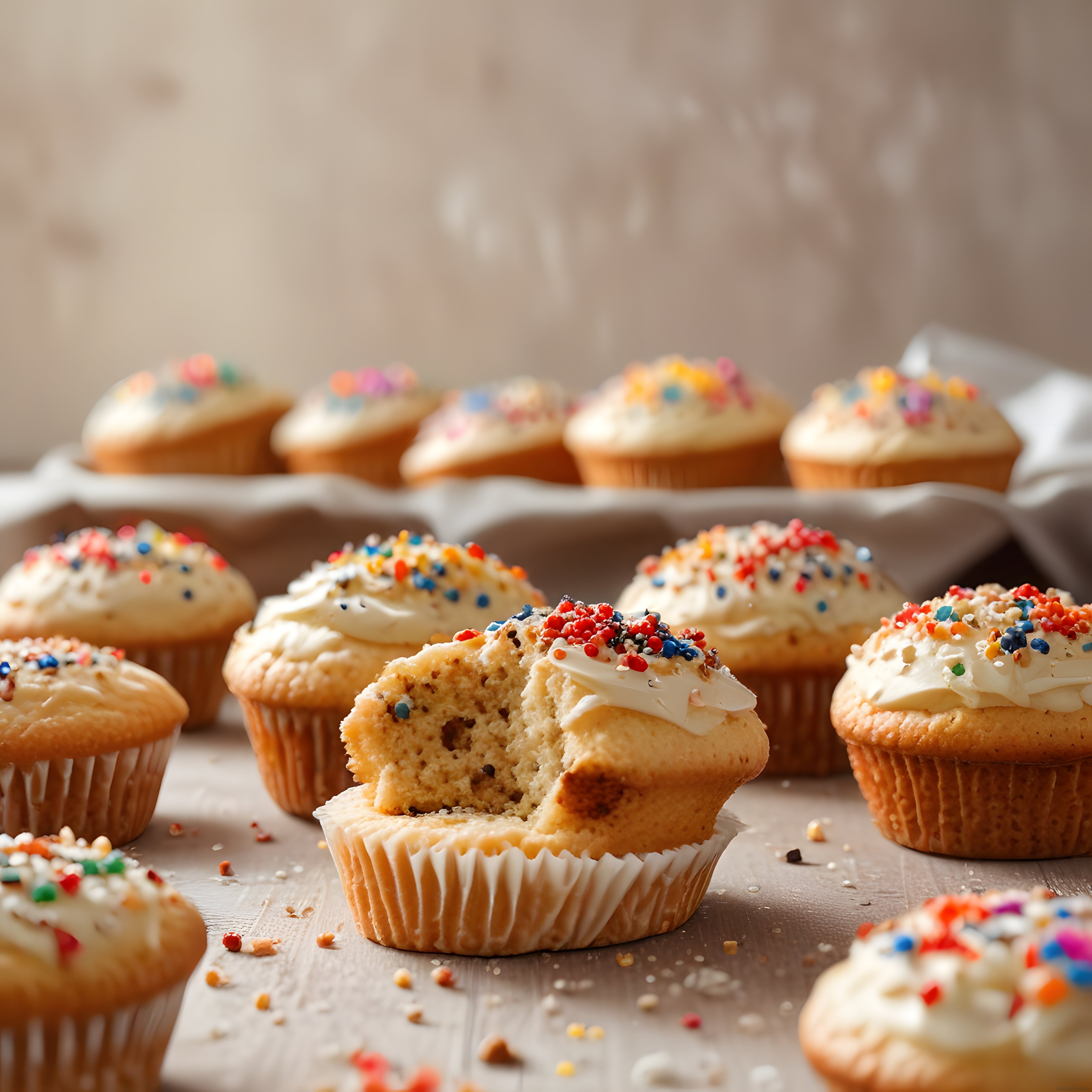 Ev Yapımı Renkli Cupcake'ler: Kremalı Şekerlemeli Lezzetli Muffin Tarifleri