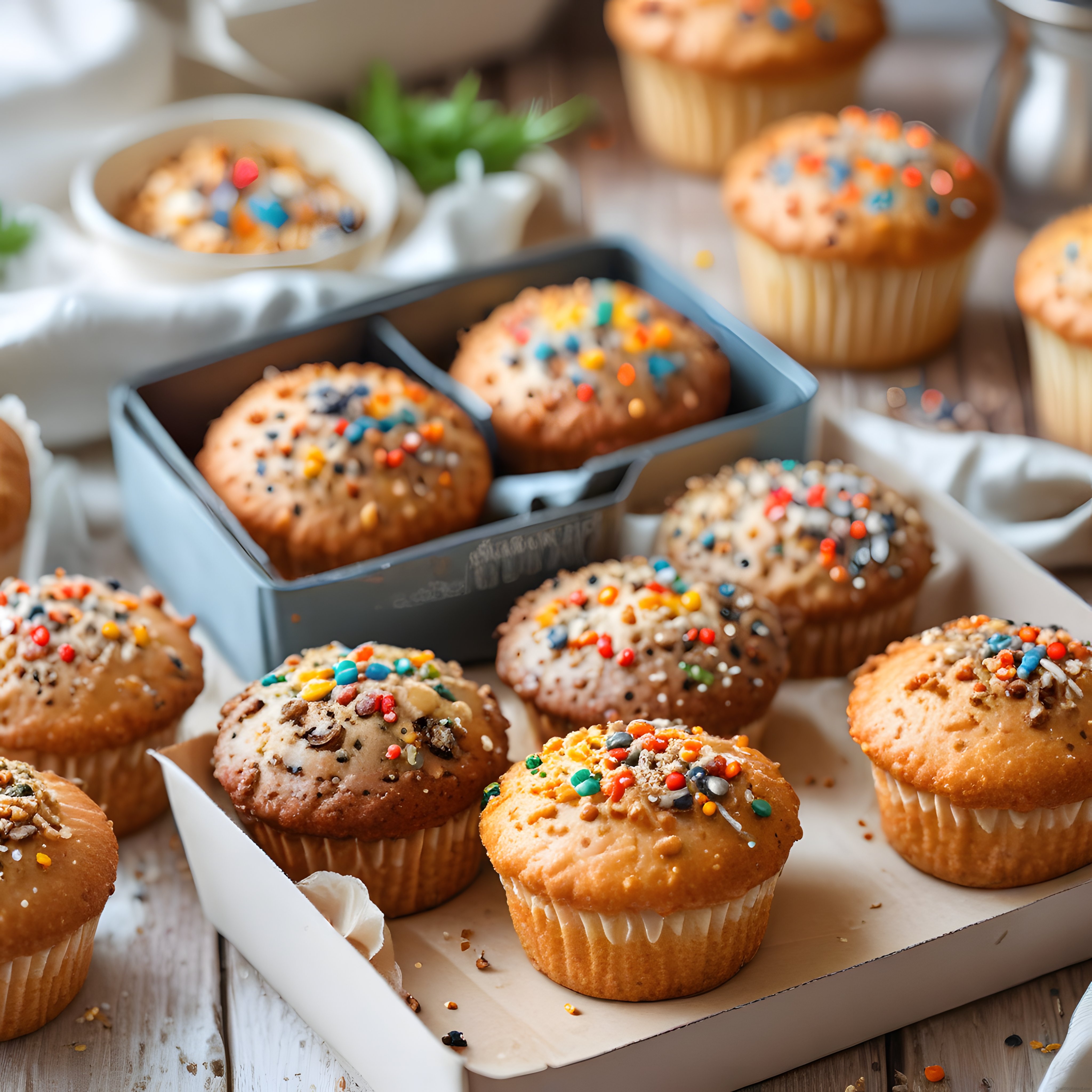 Ev Yapımı Renkli Muffin ve Kapkekler: Fındıklı ve Serpintili Tatlı Tarifler