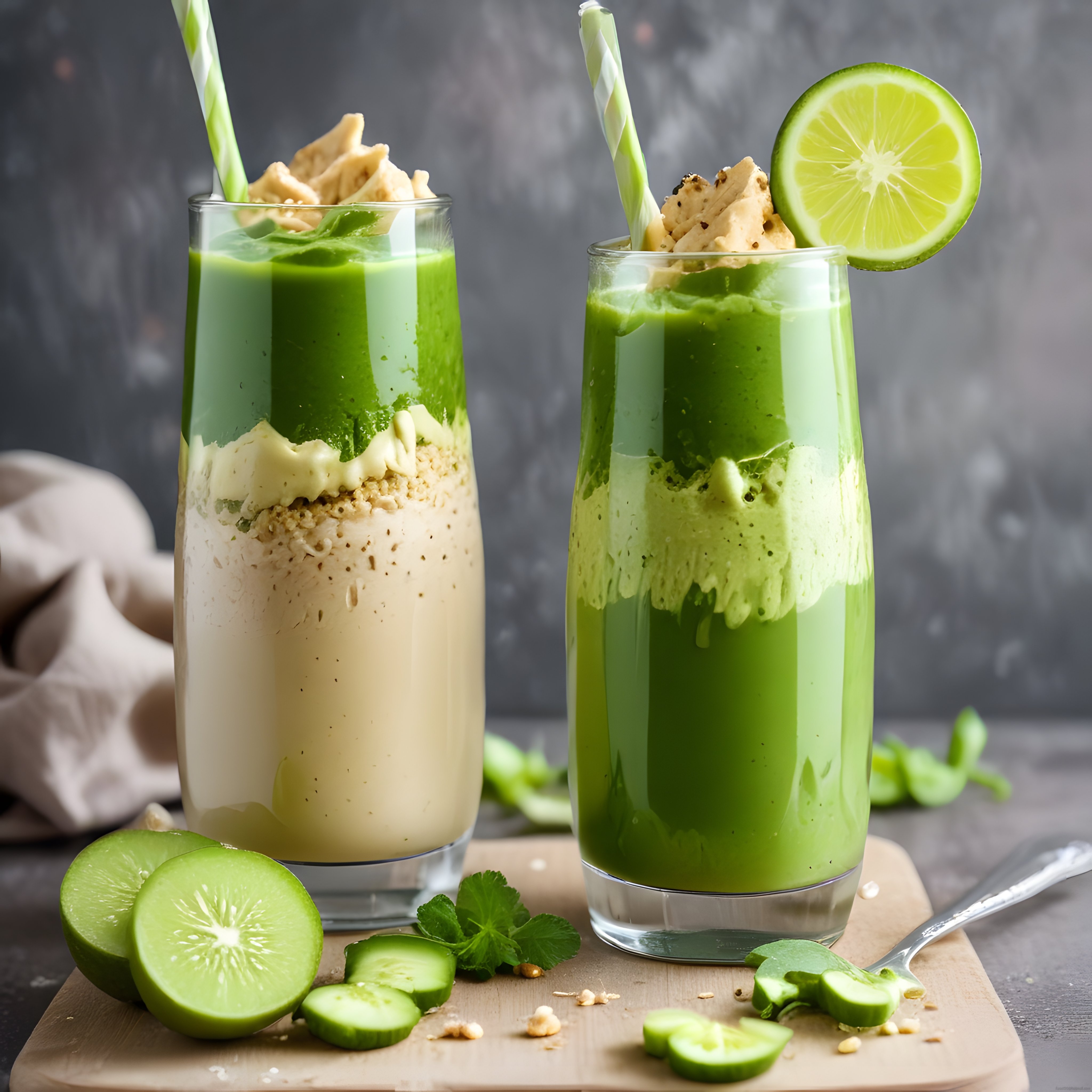 Ev Yapımı Salatalık Limonlu Ferahlatıcı Yeşil Detoks Smoothie Tarifi