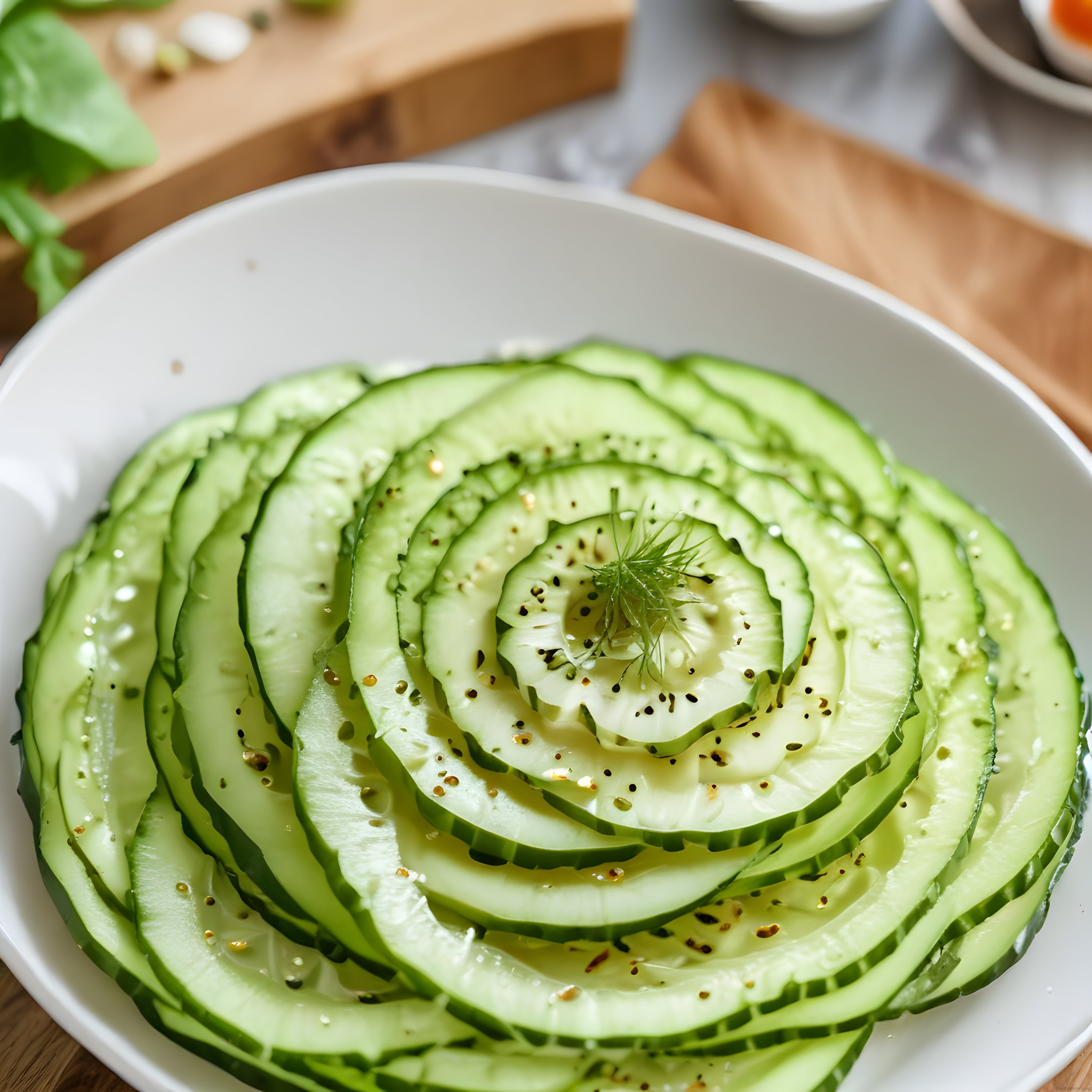 Ev Yapımı Salatalık Salatası: Zeytinyağlı İnce Dilimlenmiş Taze Hıyar Tarifi