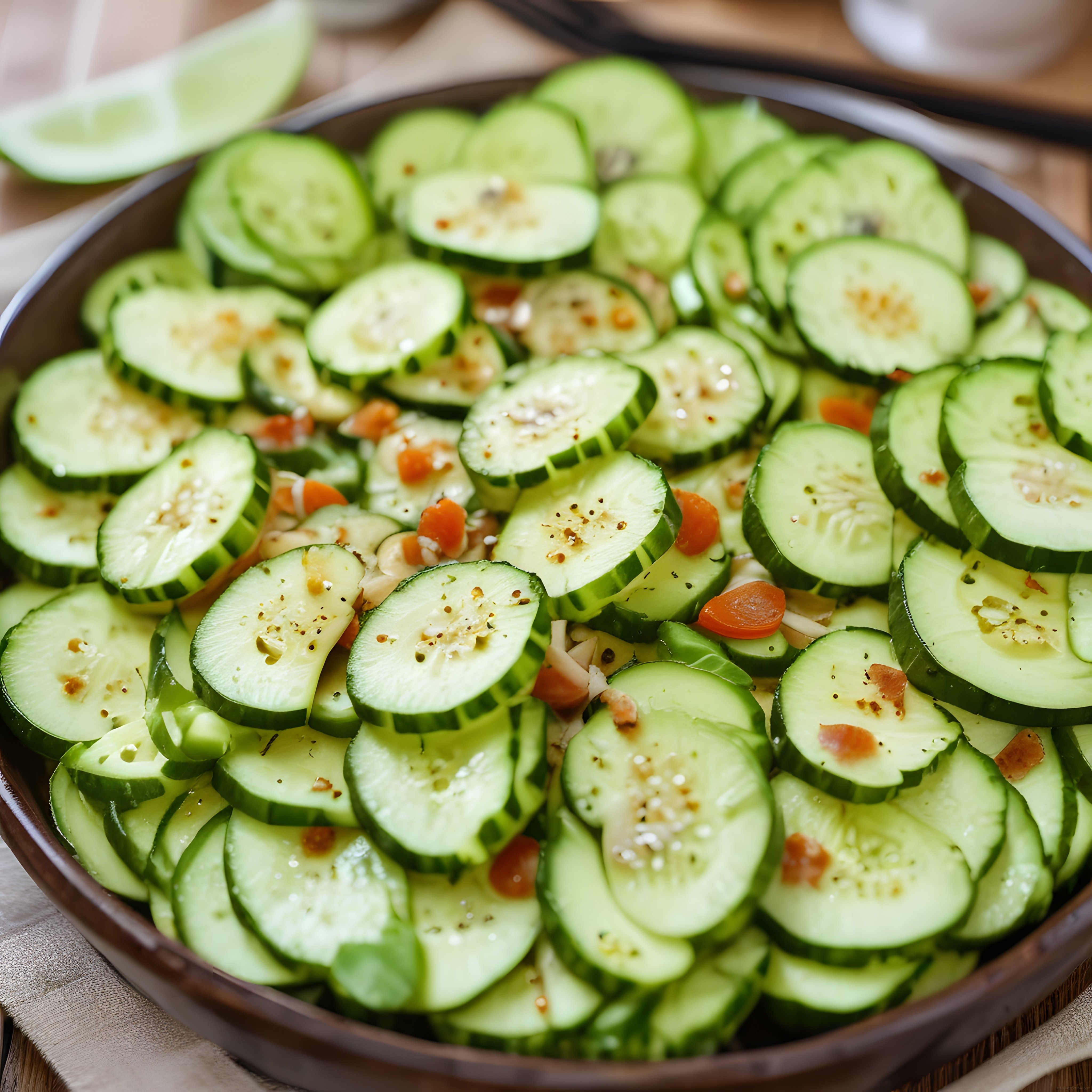 Ev Yapımı Salatalık ve Domatesli Hafif Yaz Salatası Tarifi Sunumu