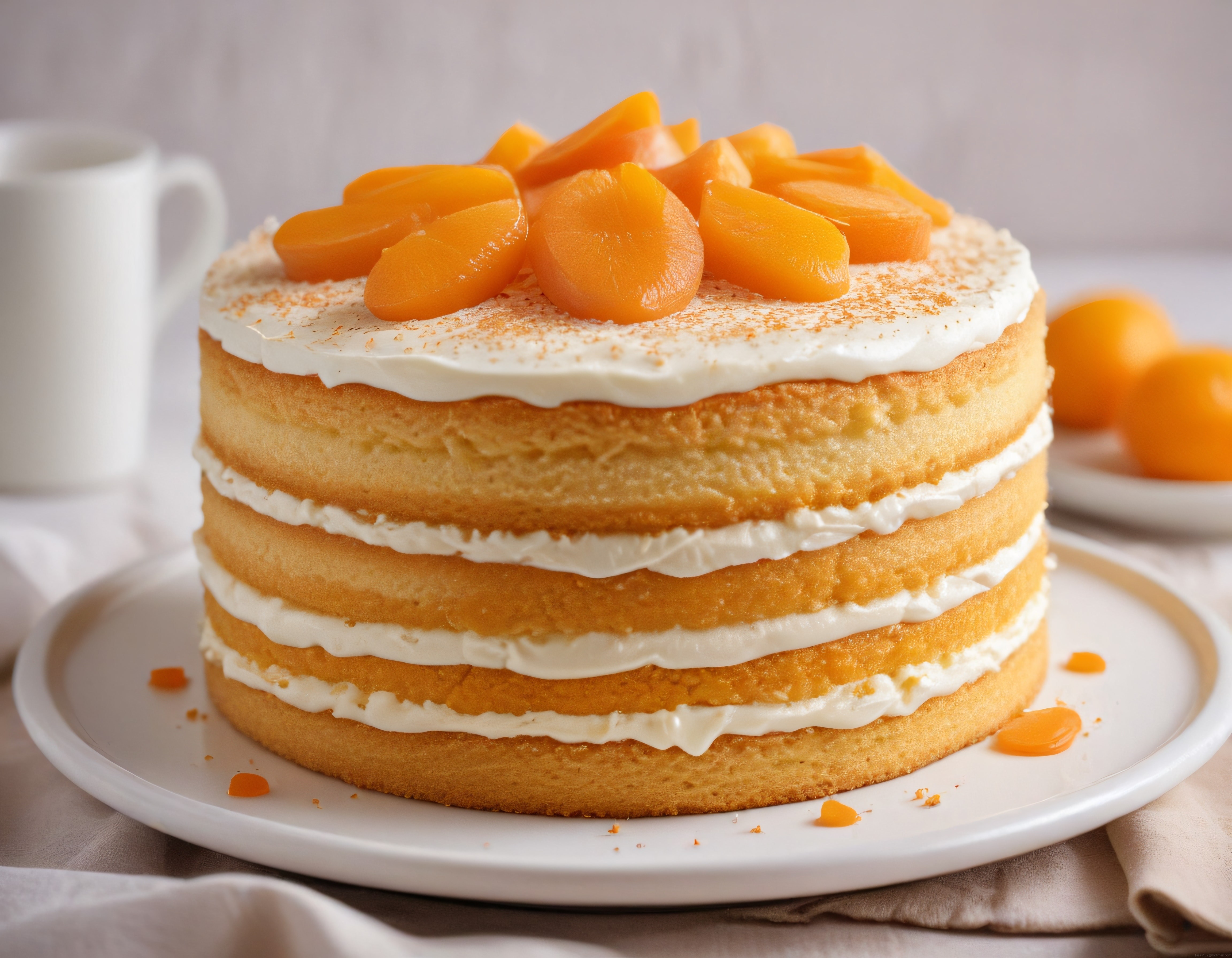 Ev Yapımı Şeftalili Naked Cake Tarifi: Yumuşak Kek Katmanları ve Krema Uyumu