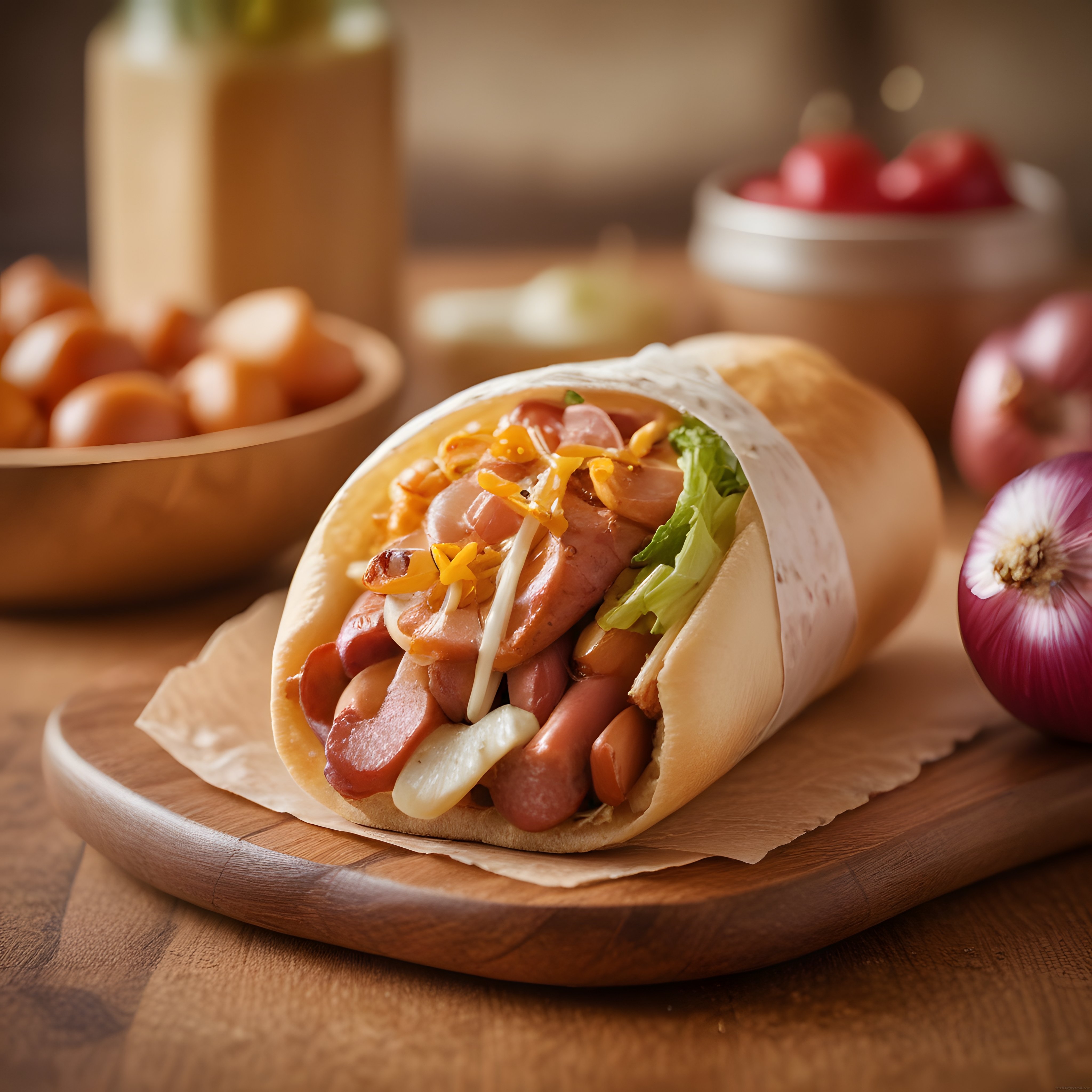 Ev Yapımı Sosisli Kahvaltılık Wrap: Peynirli ve Doyurucu Tarif
