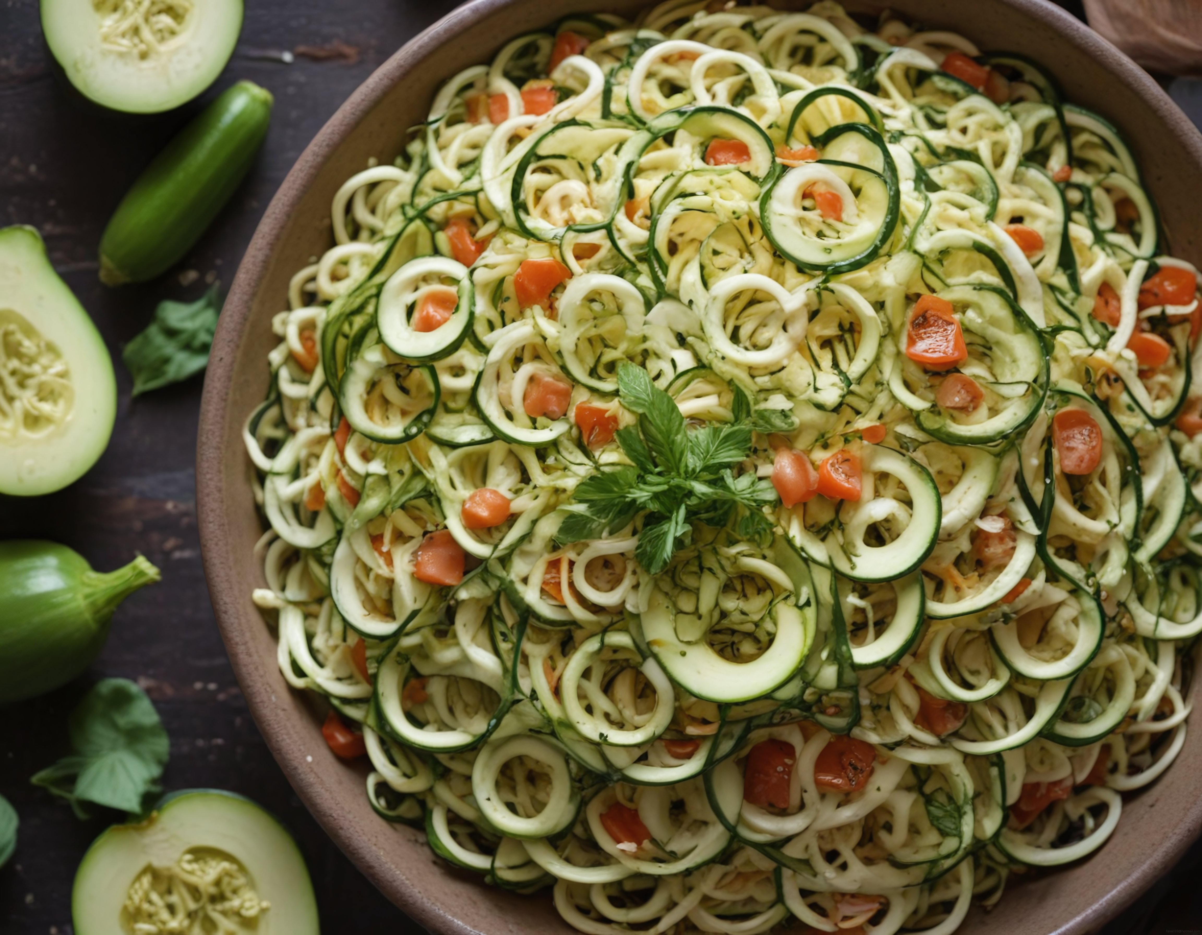 Ev Yapımı Spiral Kabak Makarna ile Pratik Sebzeli Yaz Salatası