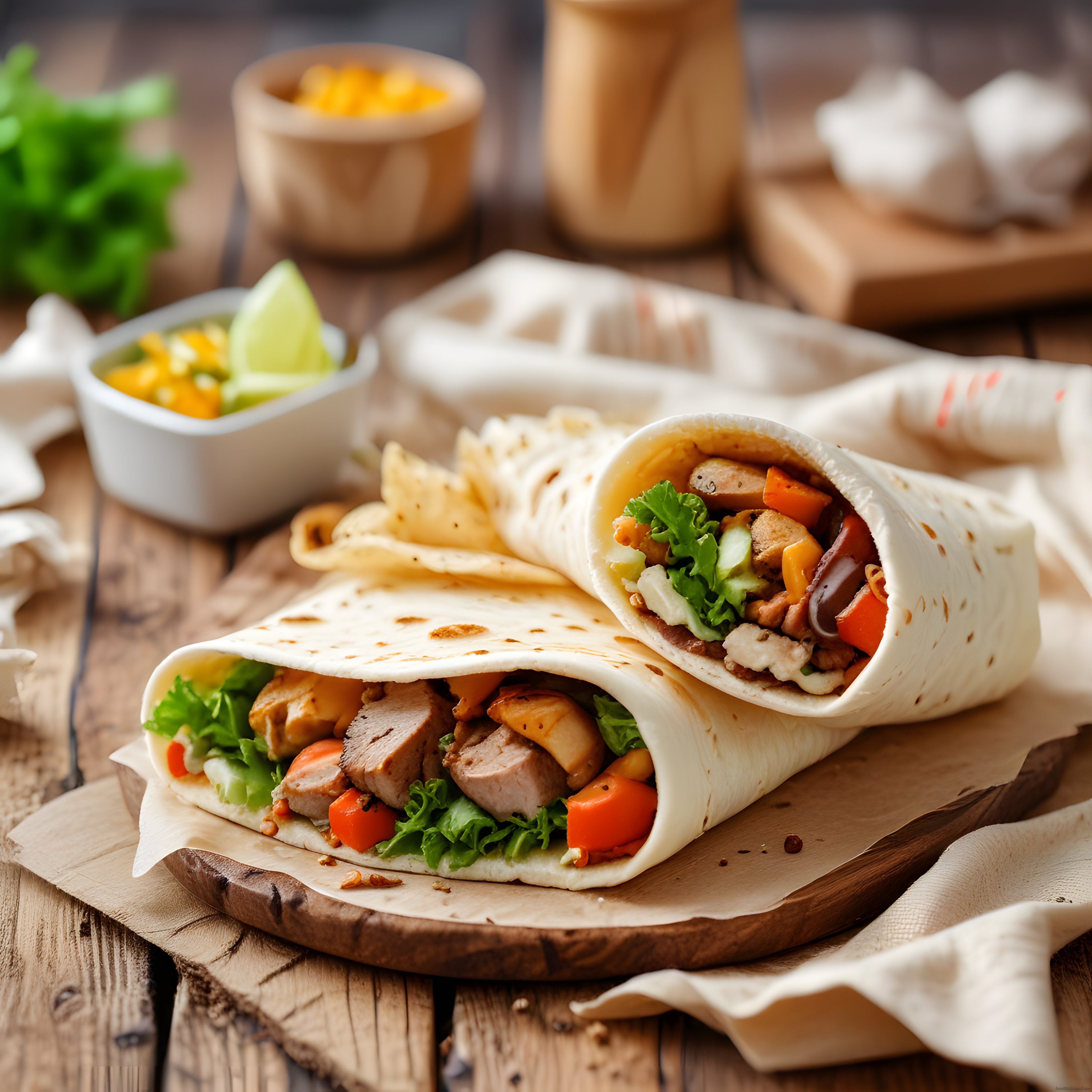 Ev Yapımı Tavuklu Wrap: Taze Sebzelerle Dolu Sağlıklı Dürüm Tarifi