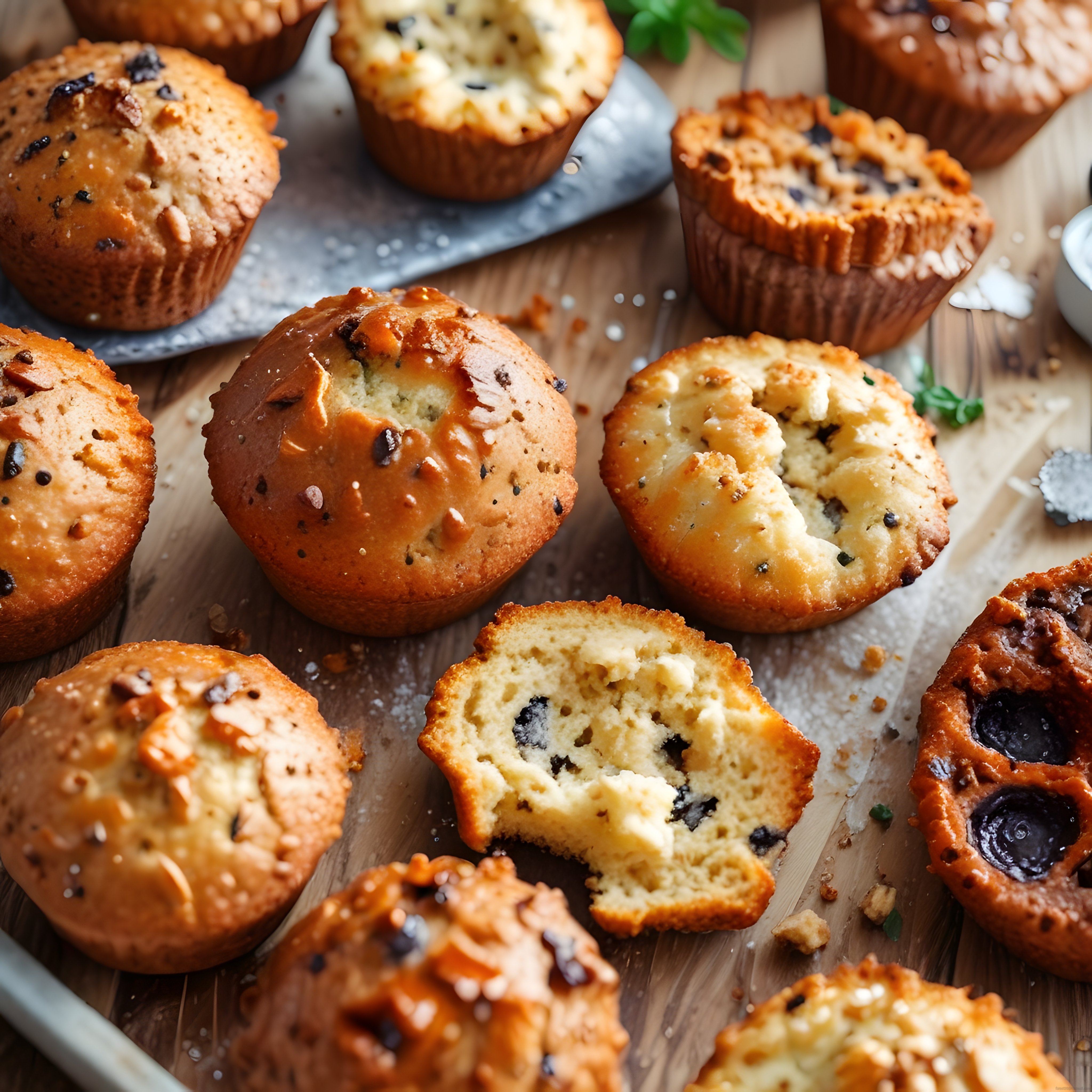 Ev Yapımı Taze Çikolatalı ve Yaban Mersinli Muffinler - Kahvaltılık Tatlı