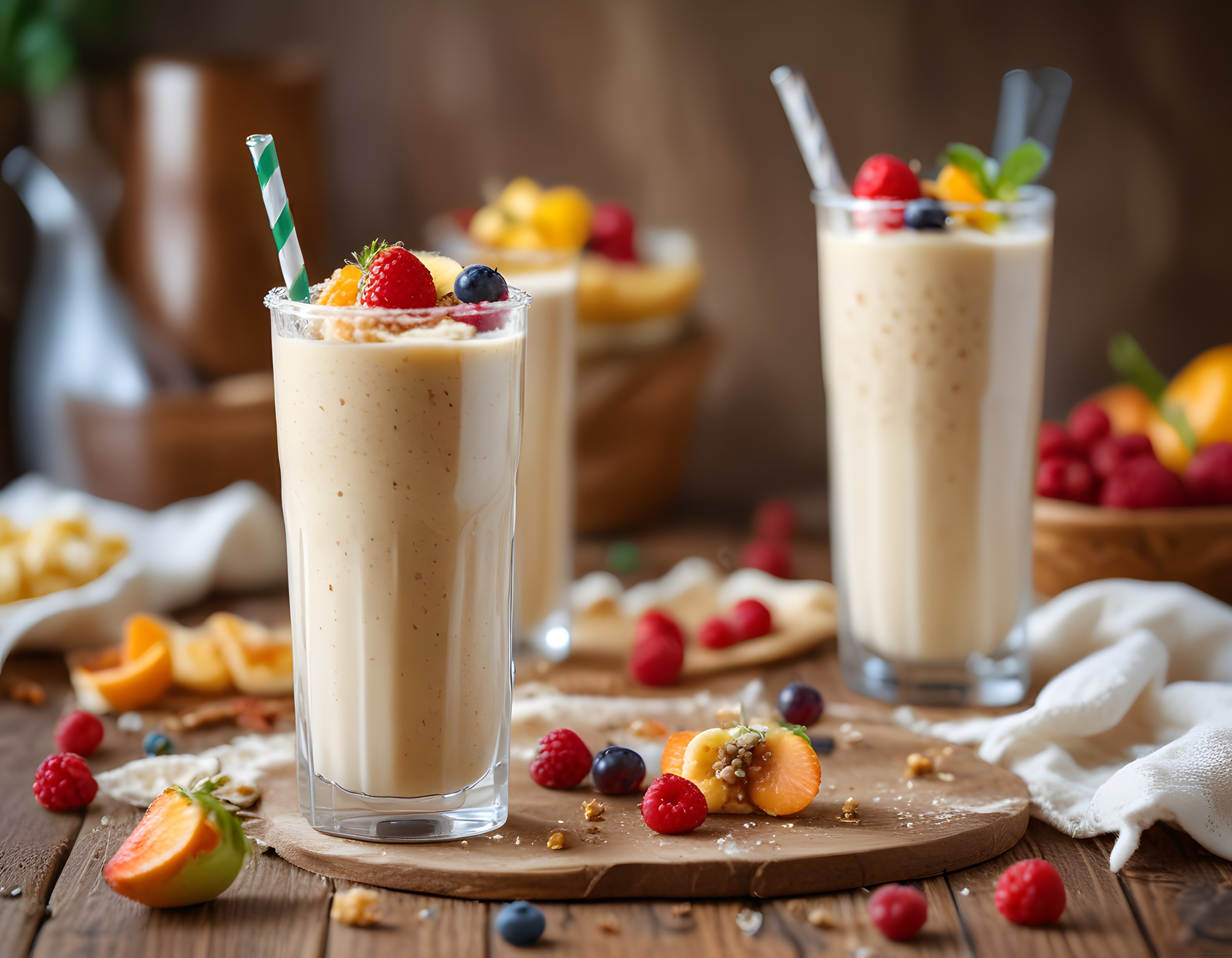 Ev Yapımı Taze Meyveli ve Yulaflı Sağlıklı Smoothie Tarifi: Lezzetli İçecek