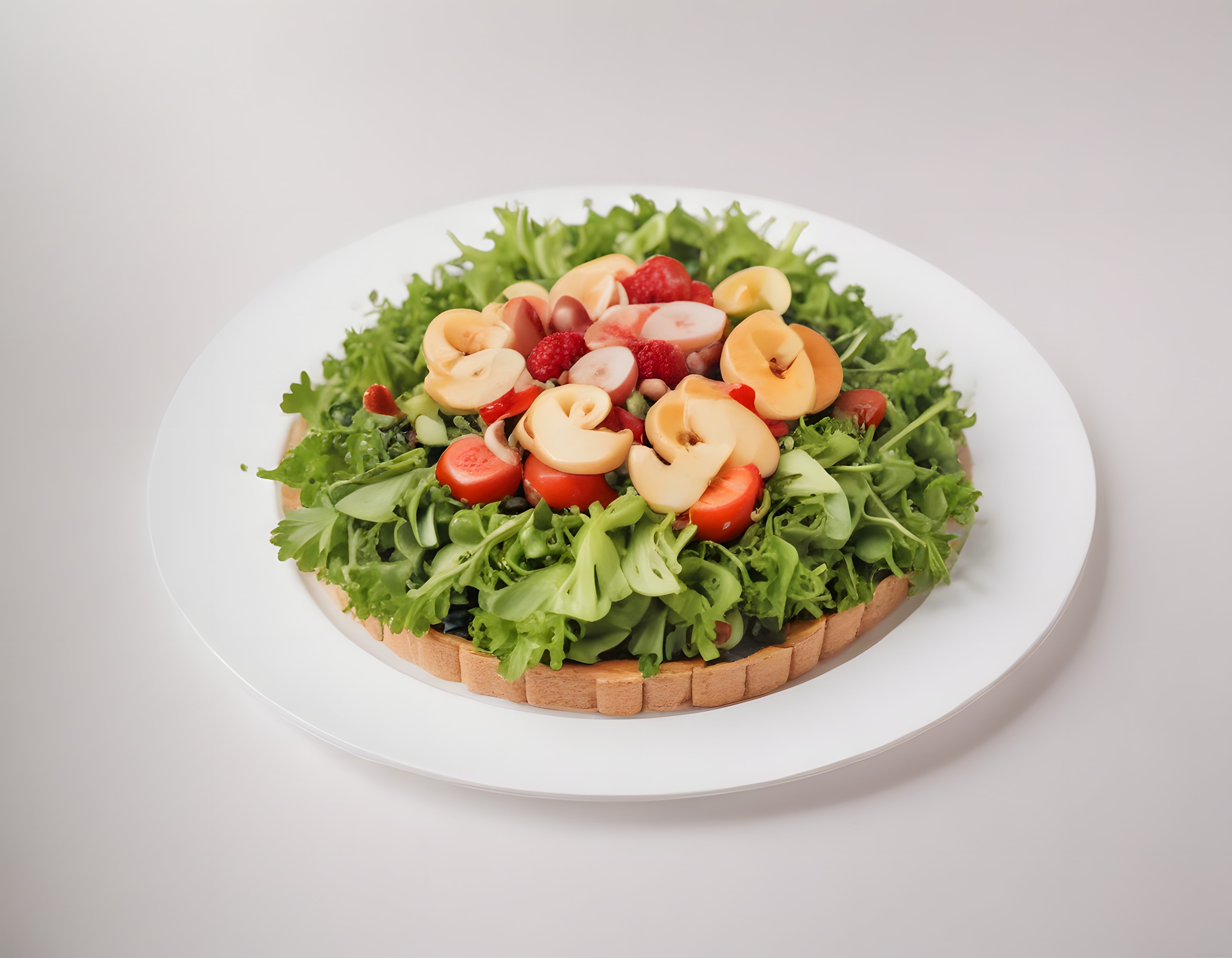 Ev Yapımı Taze Sebze Meyveli Çıtır Tart Salata Tarifi ve Sunum Önerisi