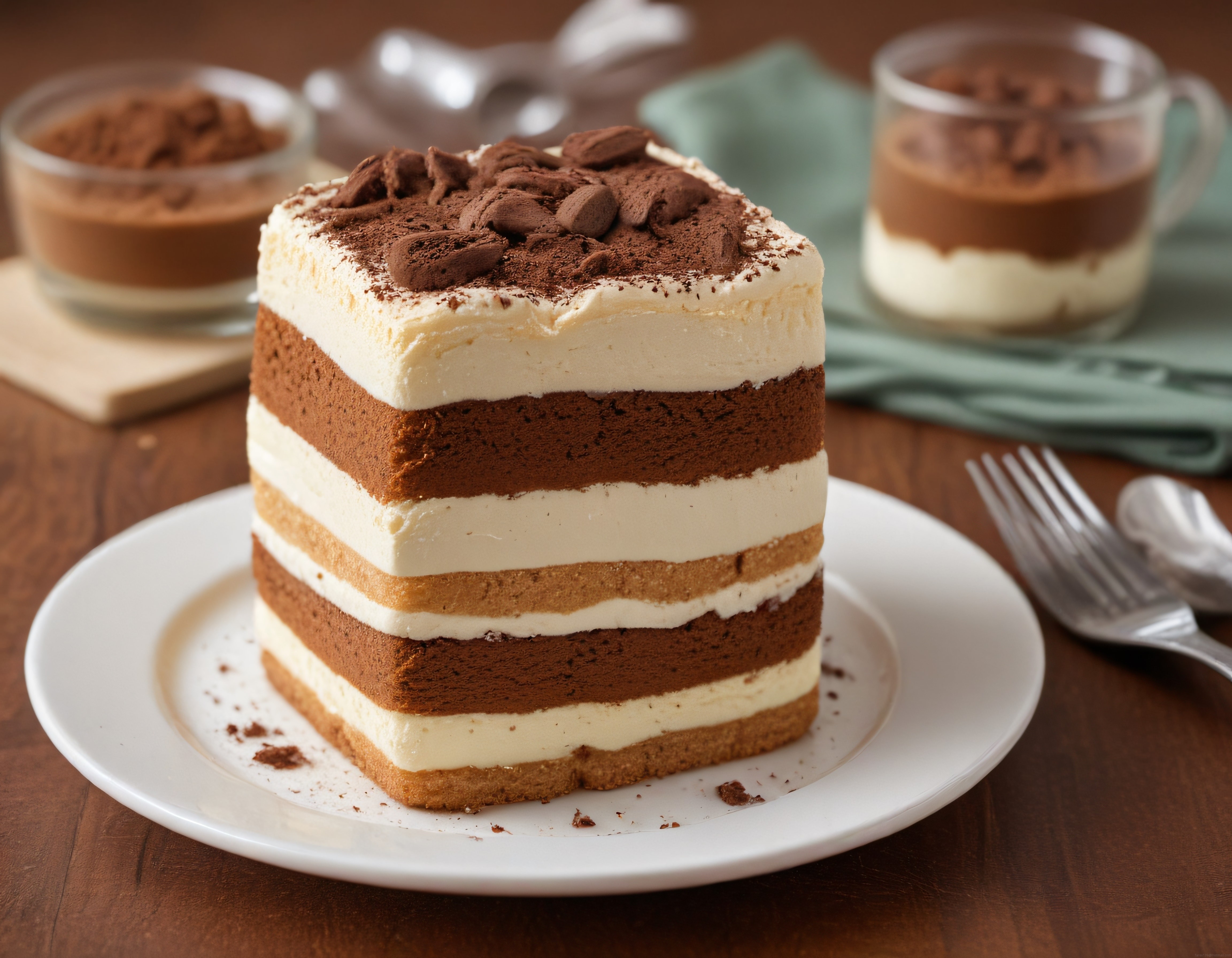 Ev Yapımı Tiramisu Dilimi: Krema ve Kahve ile İtalyan Tatlı Keyfi