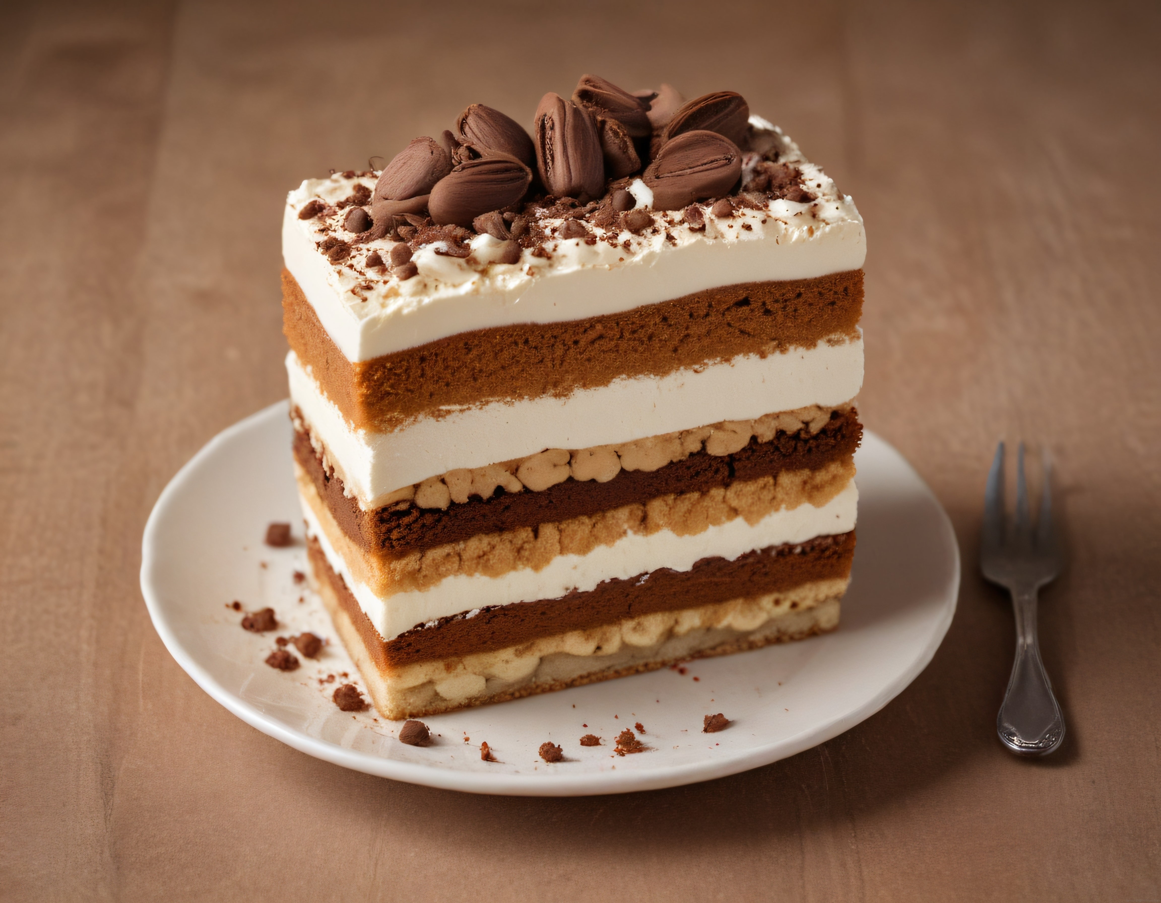 Ev Yapımı Tiramisu Dilimi: Kremalı Katmanlar ve Çikolata Parçalarıyla Lezzet