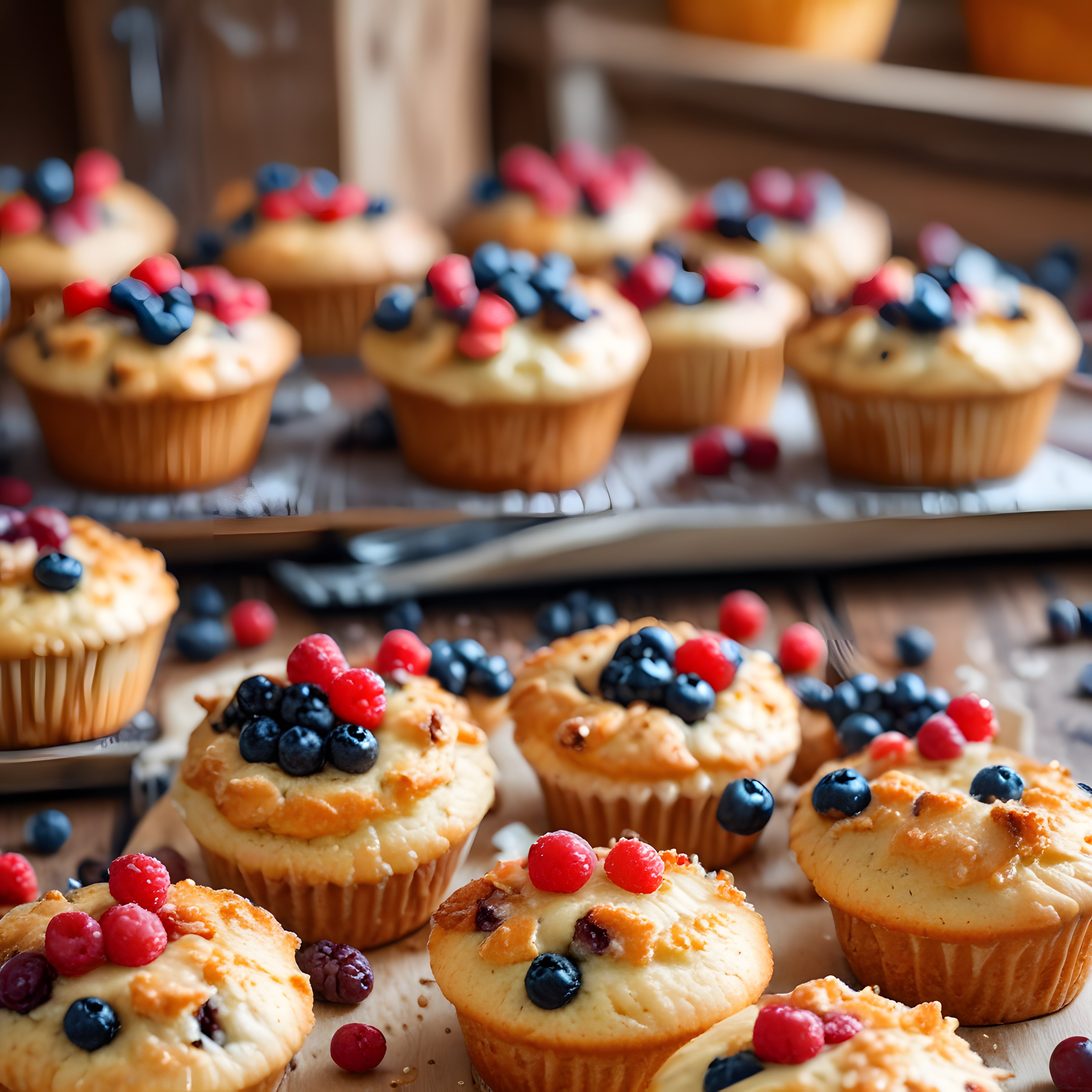 Ev Yapımı Yaban Mersini ve Orman Meyveli Muffin Tarifi Sunumu