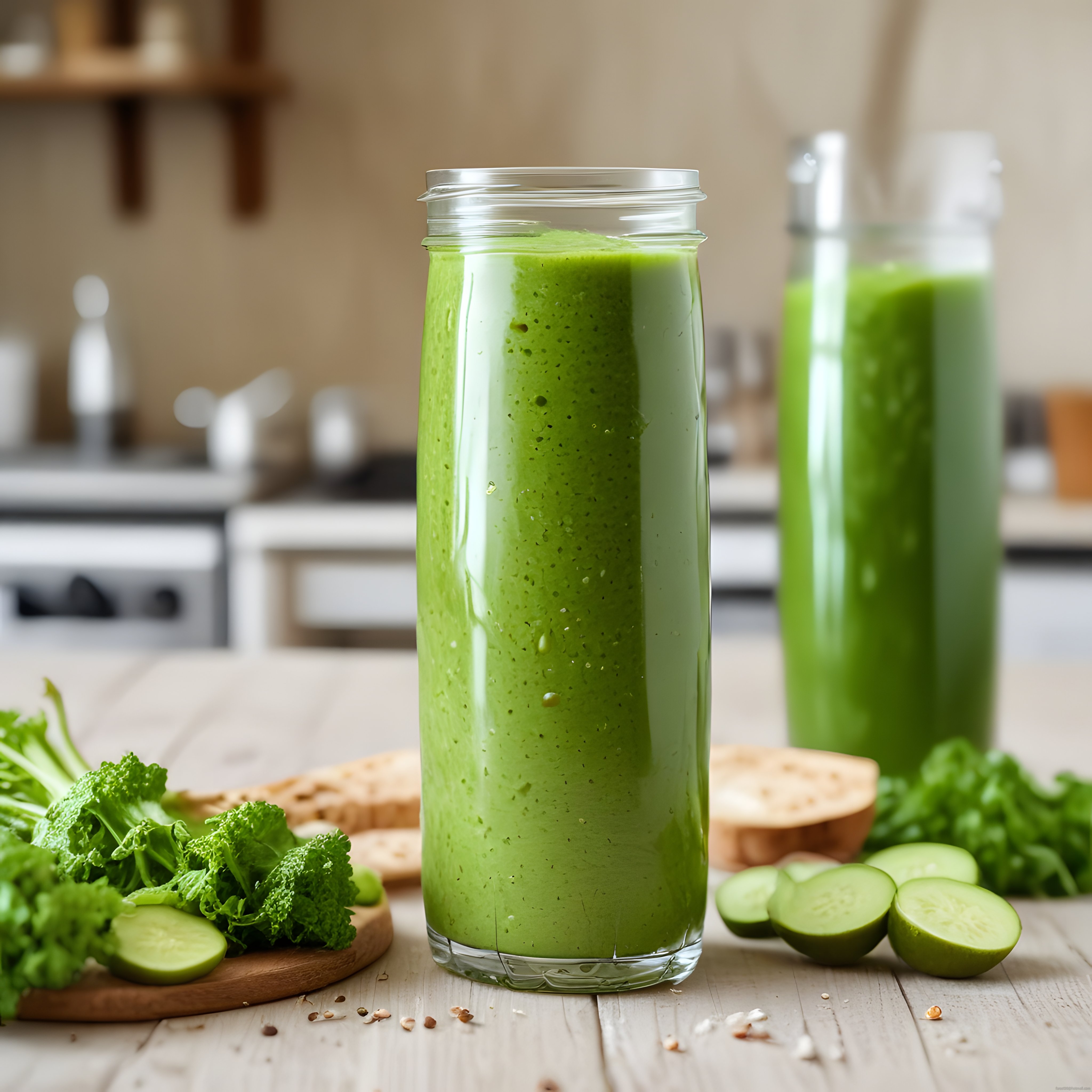 Ev Yapımı Yeşil Detoks Smoothie: Salatalık ve Kerevizli Sağlıklı İçecek Tarifi