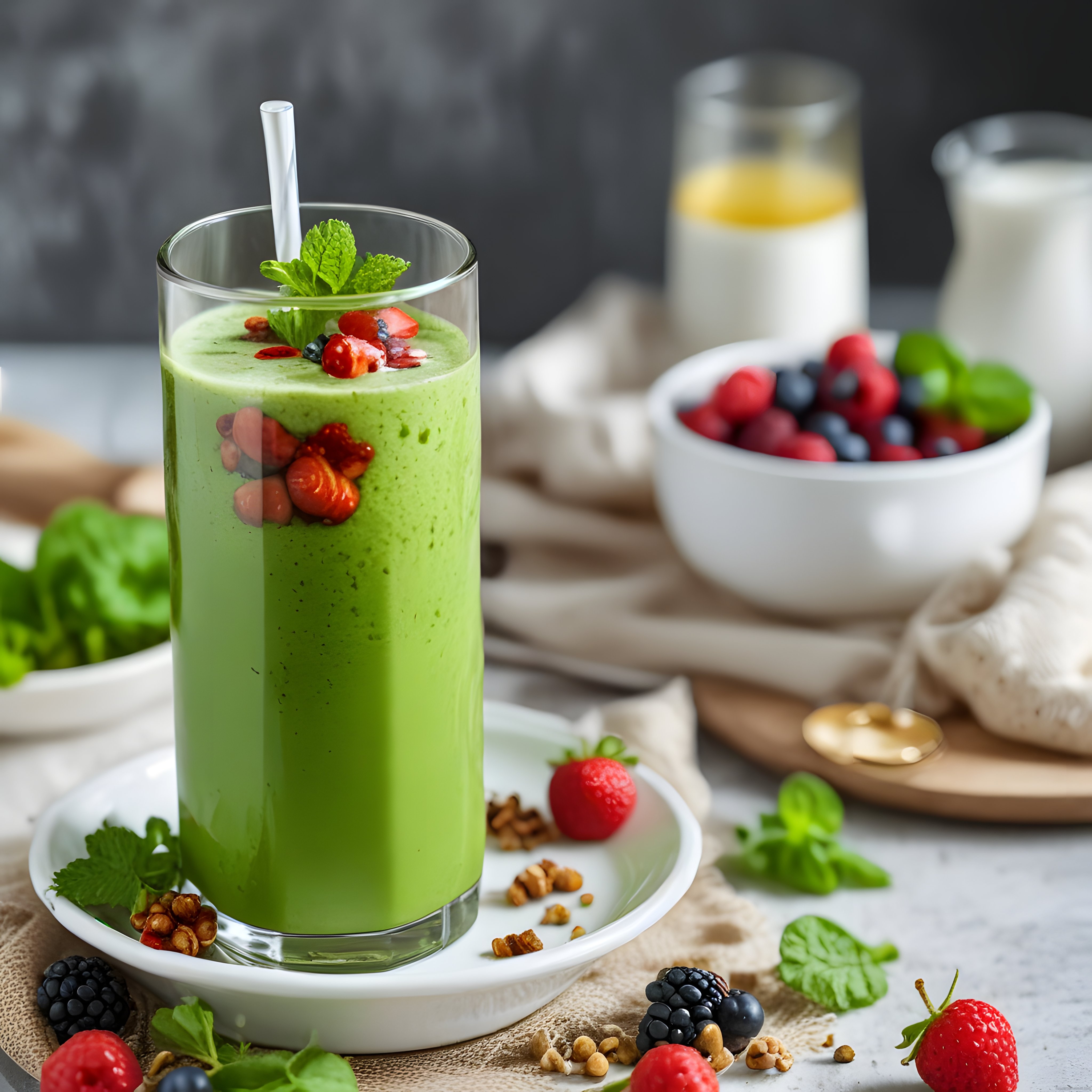 Ev Yapımı Yeşil Smoothie: Besleyici Meyveli Vejeteryan Detoks İçeceği