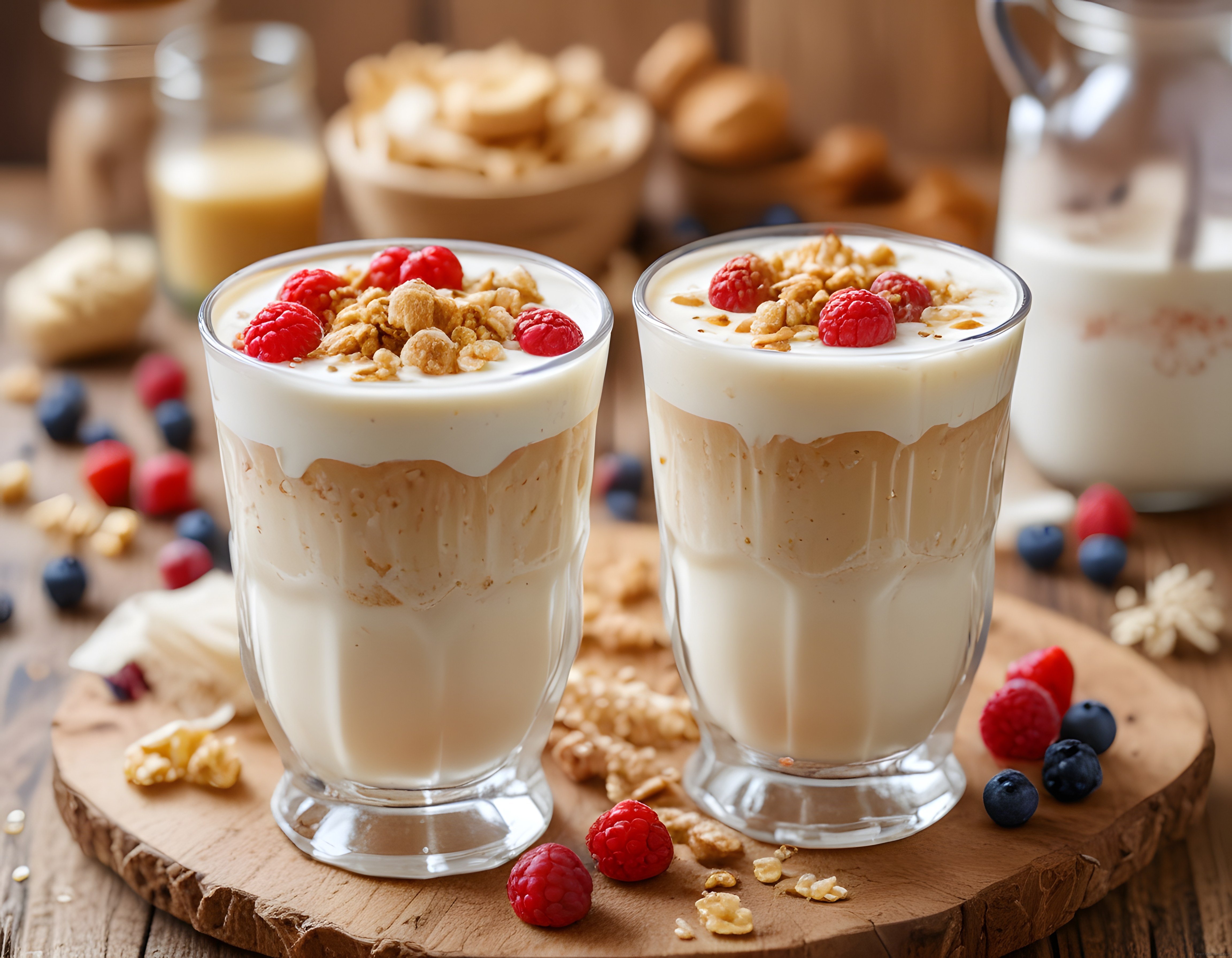 Ev Yapımı Yoğurtlu Granola ile Orman Meyveli Sağlıklı Kahvaltı Sunumu