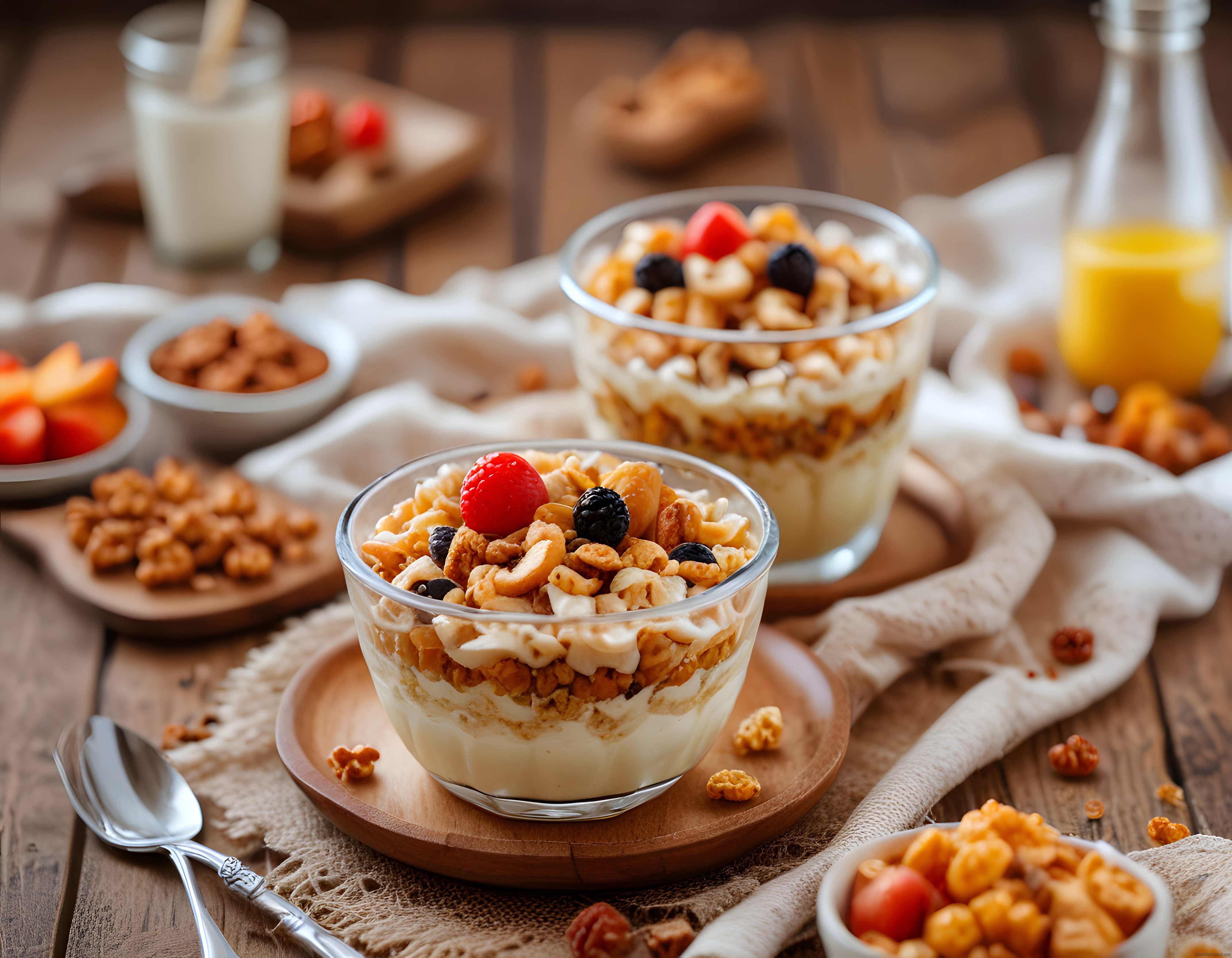 Ev Yapımı Yoğurtlu Granola Kasesi: Sağlıklı ve Lezzetli Kahvaltı Sunumu
