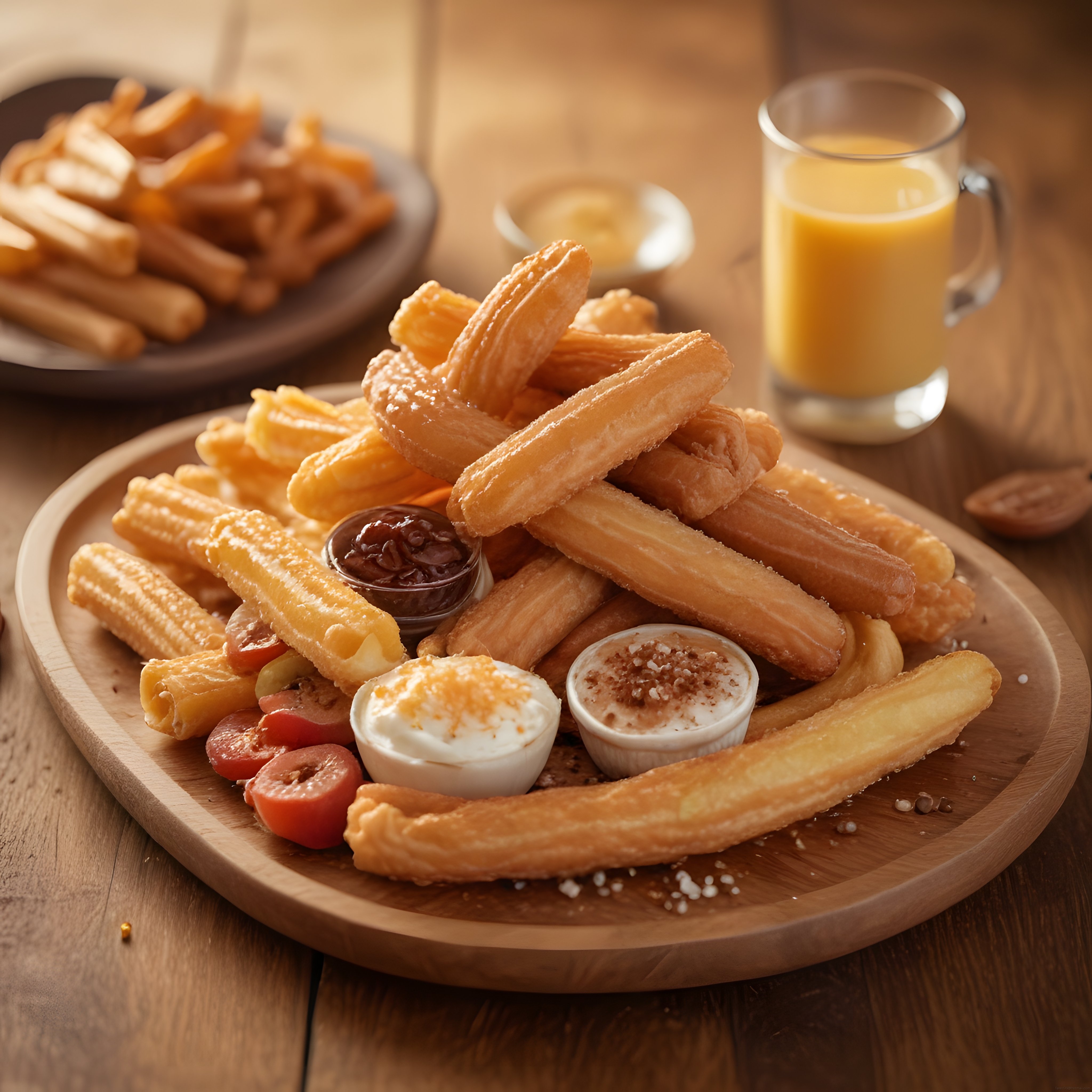 Evde Churros Keyfi: Çikolata Sosu, Krema ve Portakal Suyuyla Kahvaltı