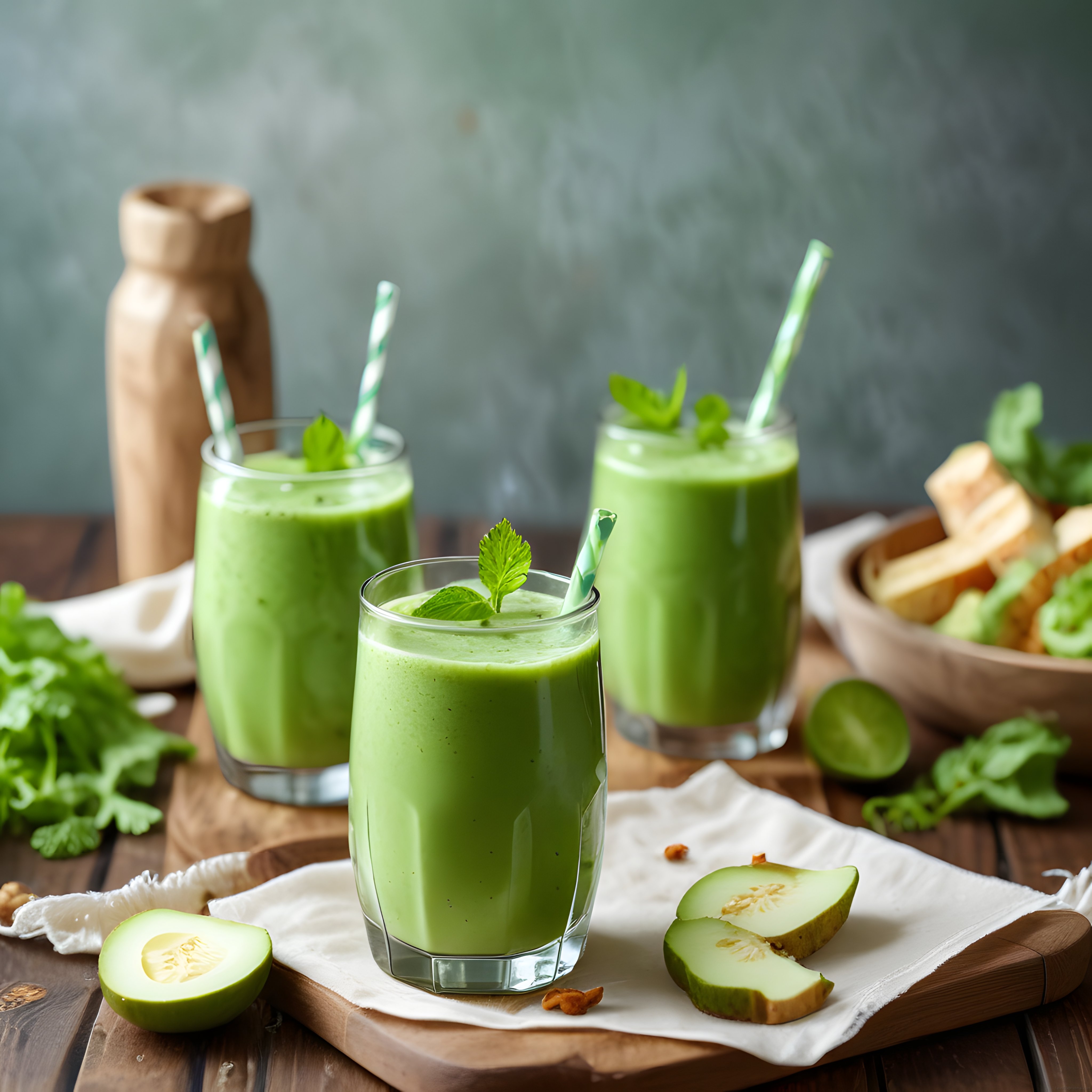 Evde hazırlanan vitamin deposu yeşil smoothie tarifi ve sağlıklı sunum önerileri