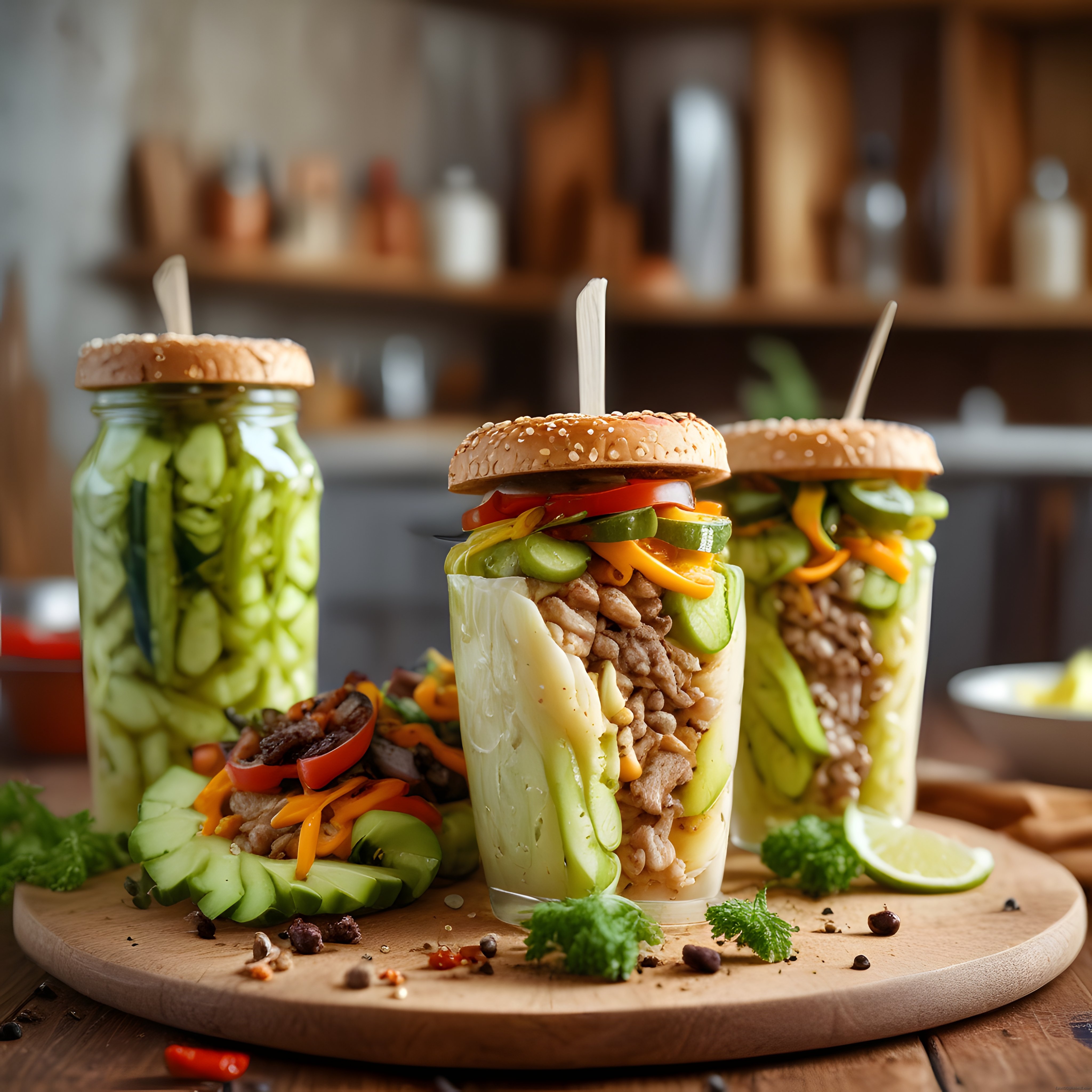 Evde hazırlanan yaratıcı hamburger kavanozu: Pratik katmanlı salata tarifi