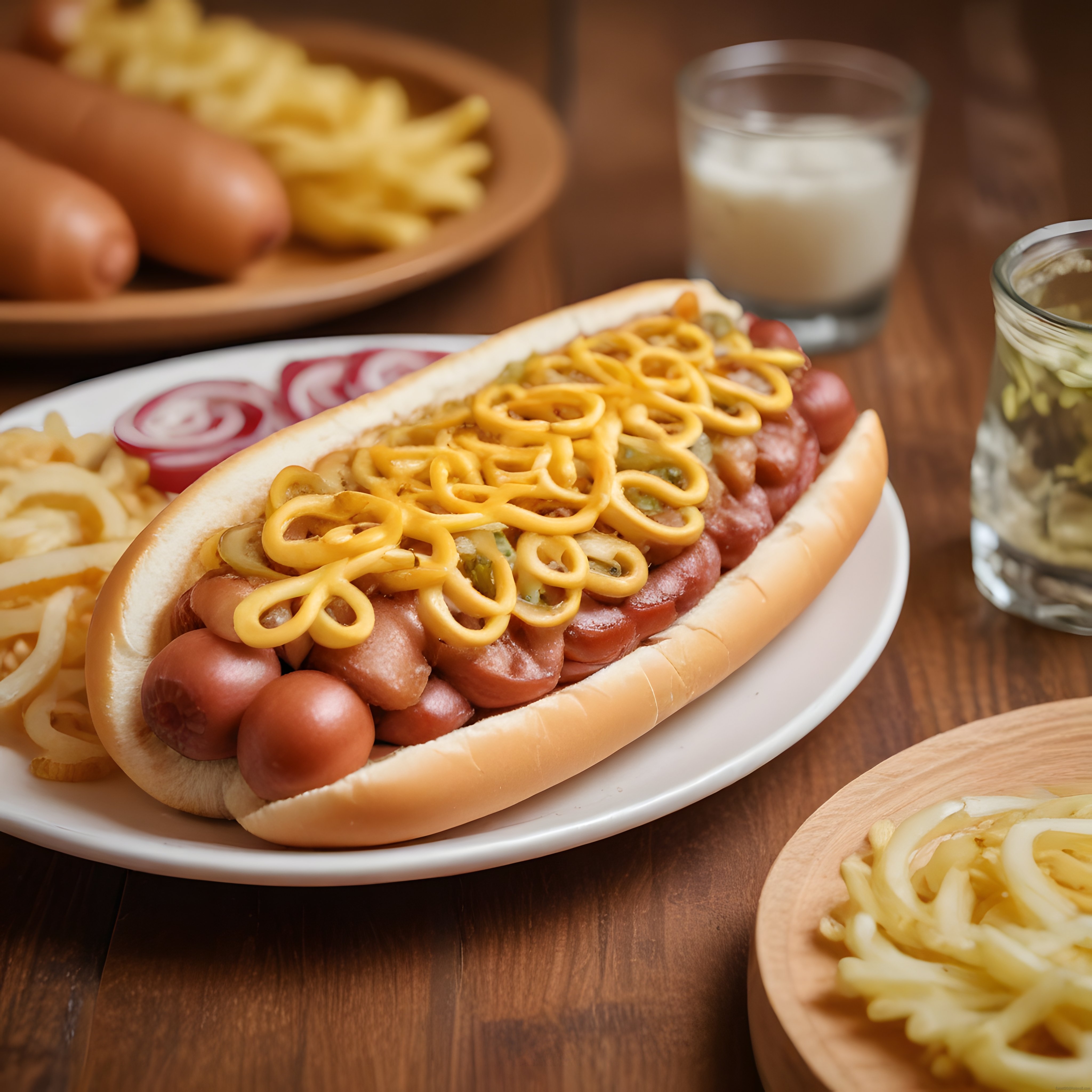 Evde Pratik Hot Dog Sunumu: Hardal, Turşu ve Kızarmış Soğan ile