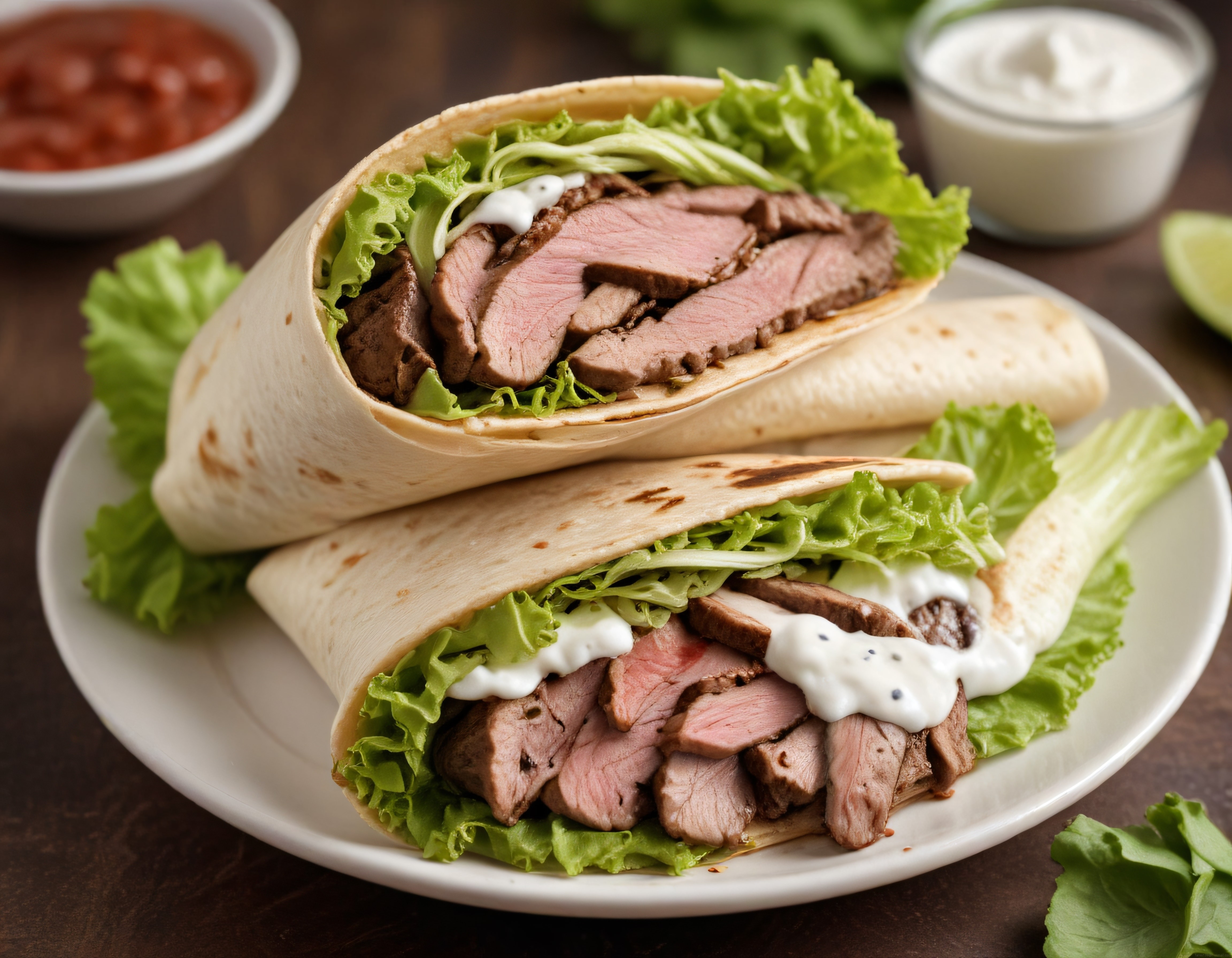 Evde Yapabileceğiniz Izgara Bonfile Wrap: Kremalı Sos ve Yeşil Salata