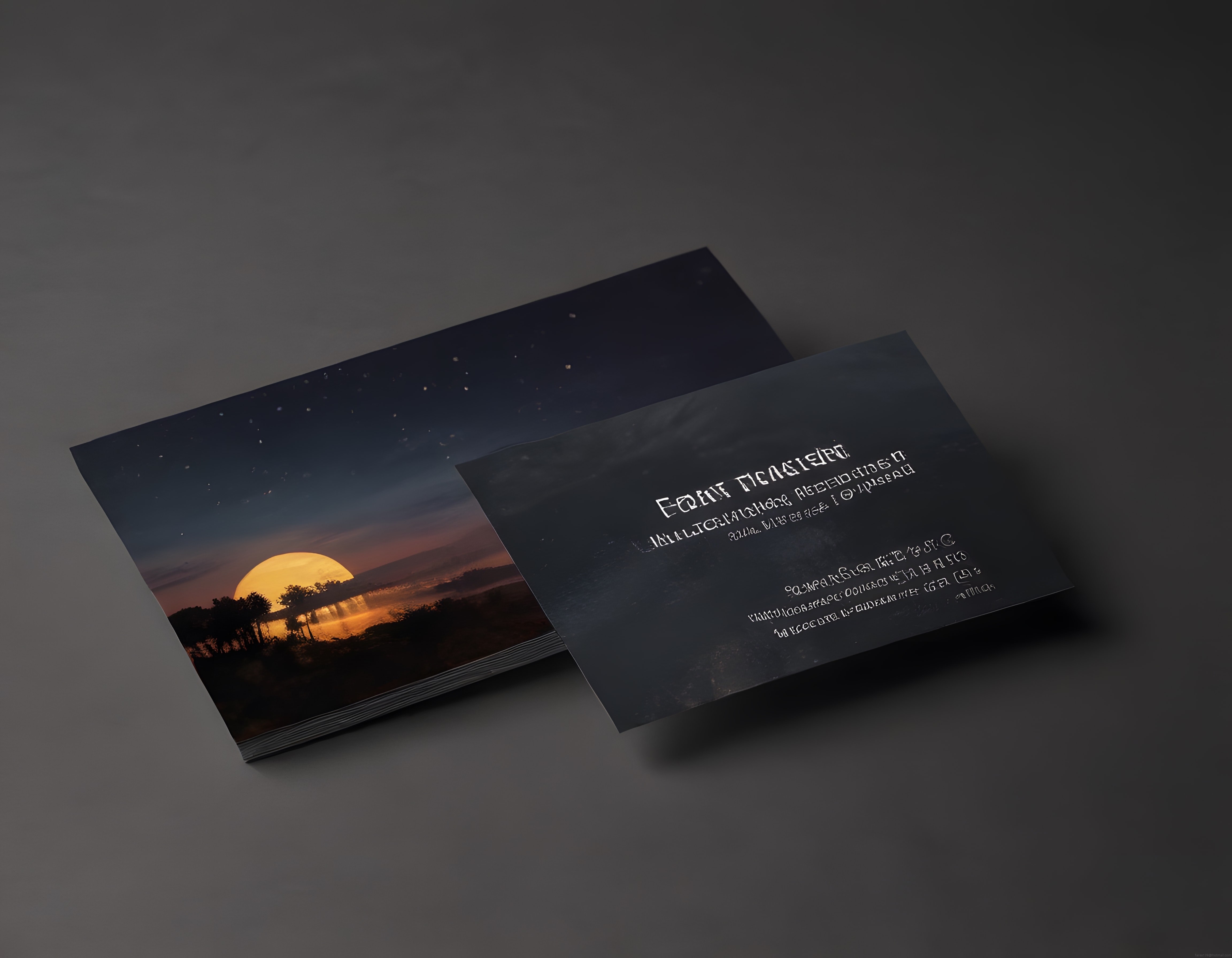 Event Horizon Uzay Temalı Kartvizit ve Davetiye Mockup Görselleri