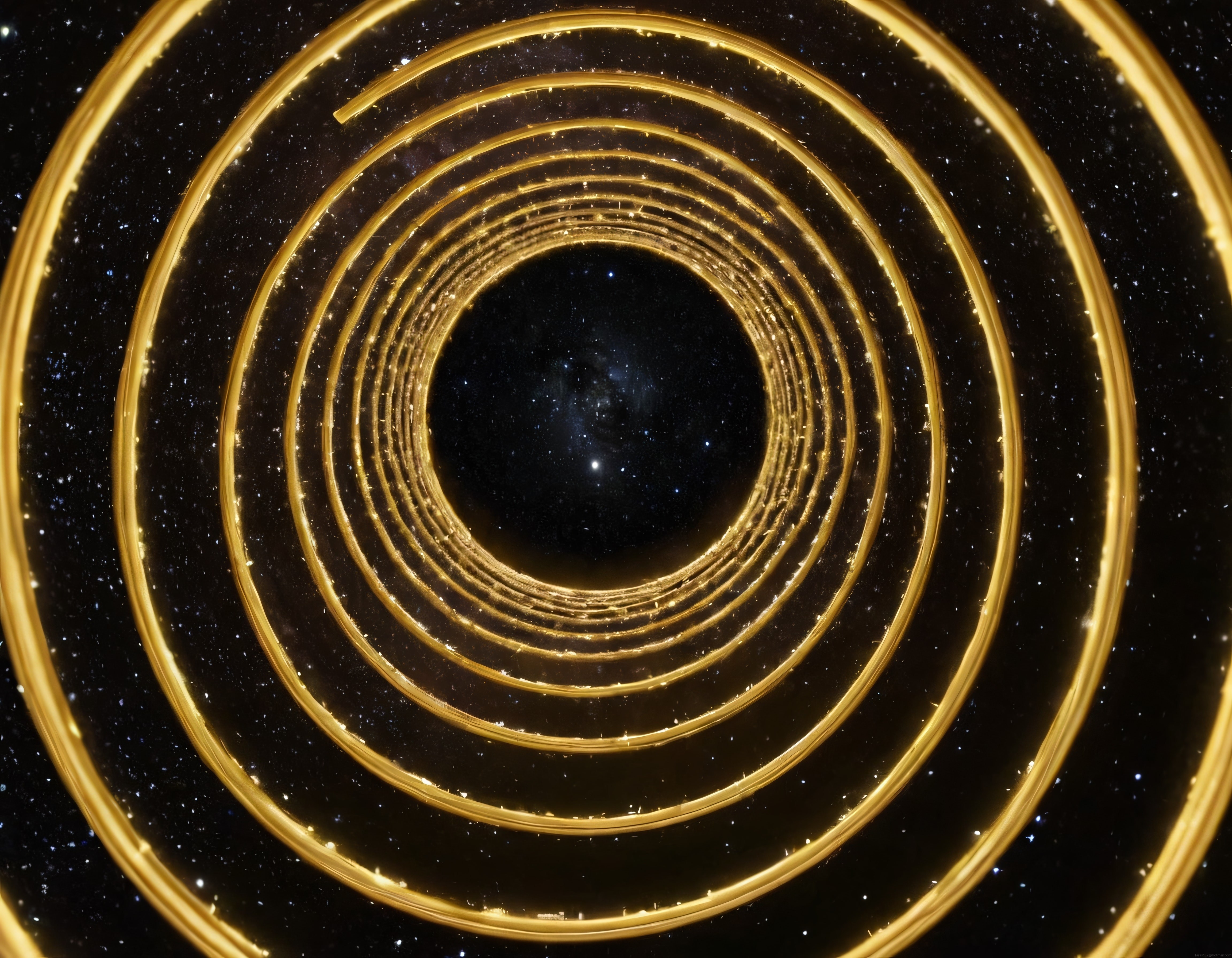 Evrenin Derinliklerinde Sarmal Altın Halkalı Wormhole ve Uzay Portalı