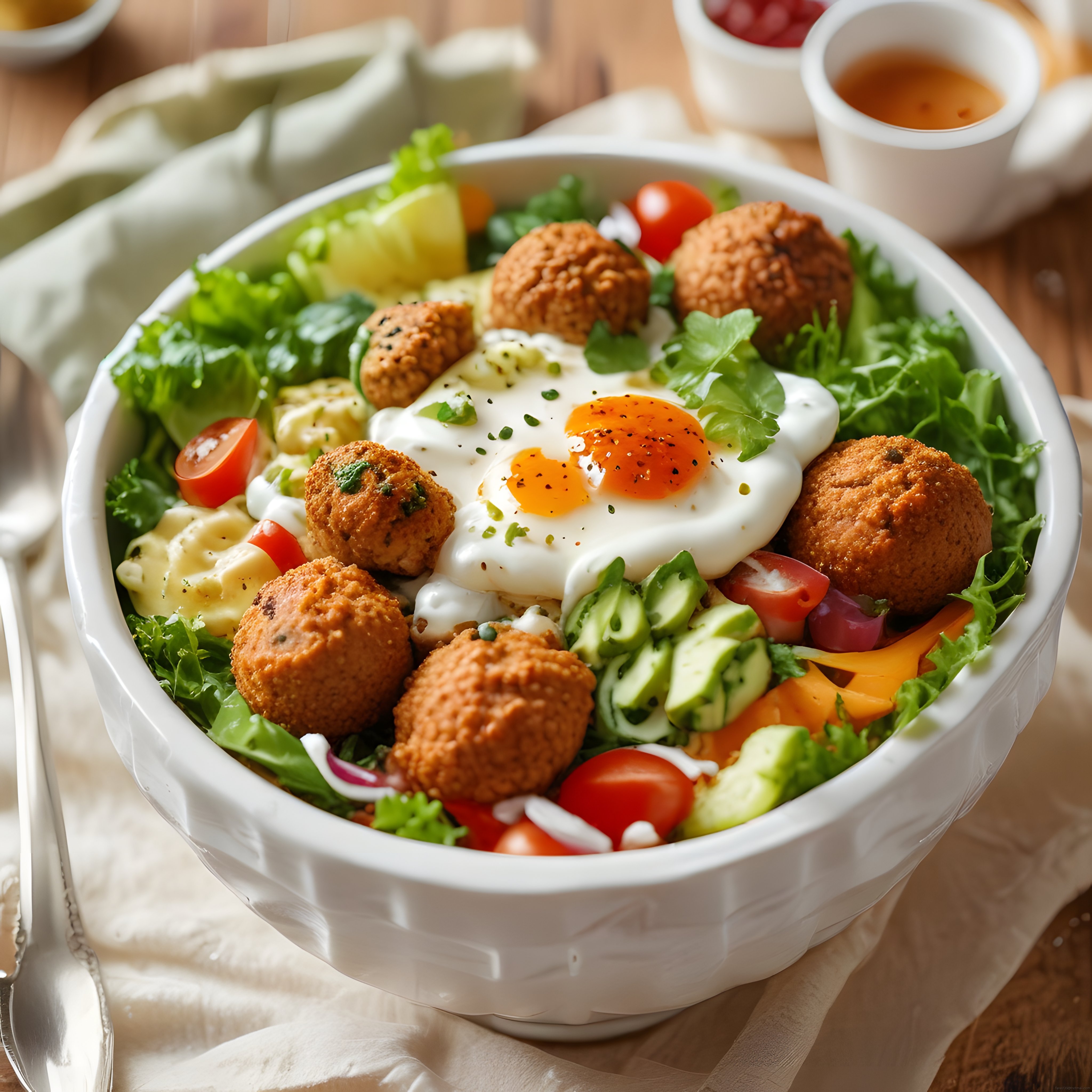 Falafel Bowl Tarifi: Soslu Yumurta, Avokado ve Yeşillikle Besleyici Öğün