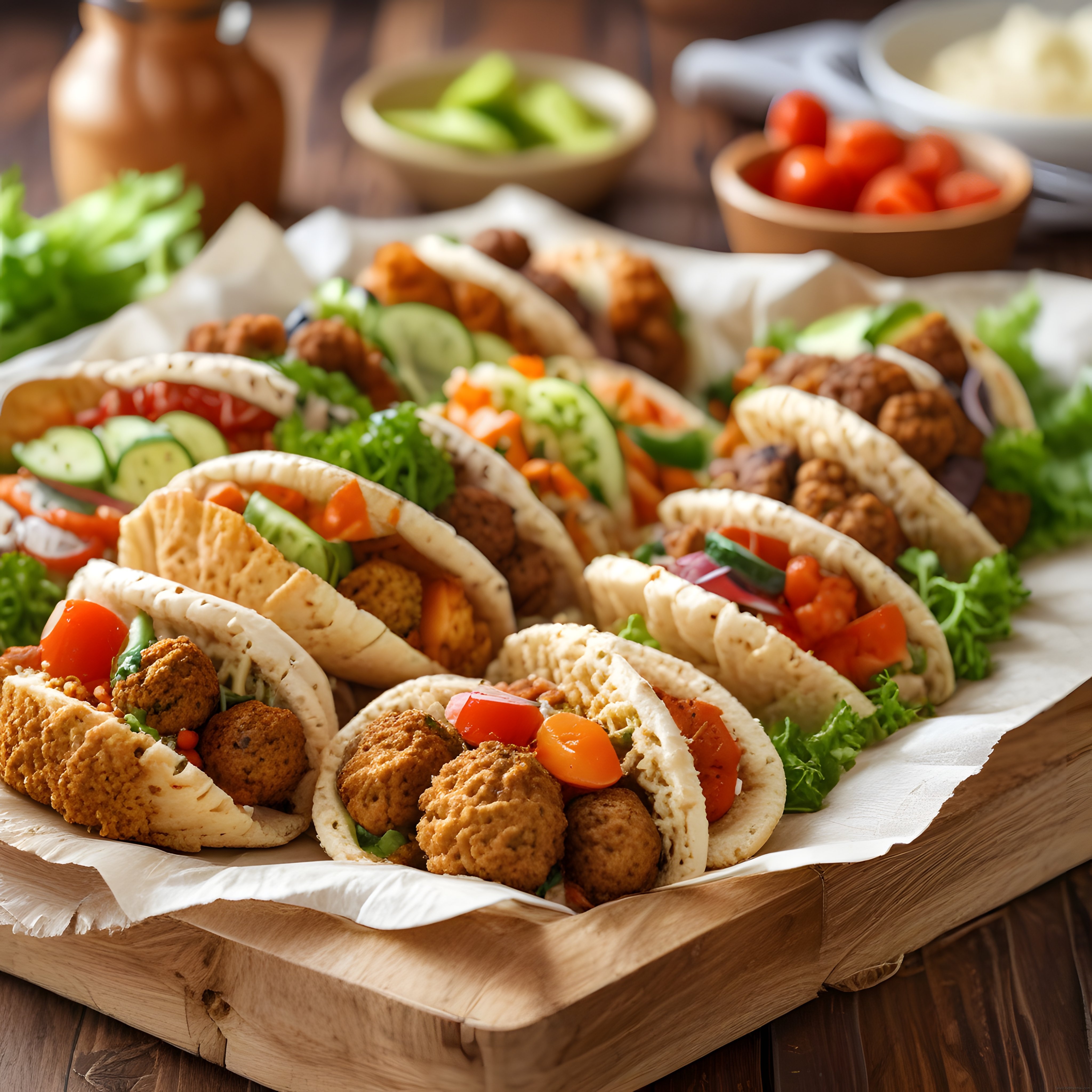 Falafel Dolgulu Taze Sebzeli Pide: Ev Yapımı Ortadoğu Lezzeti