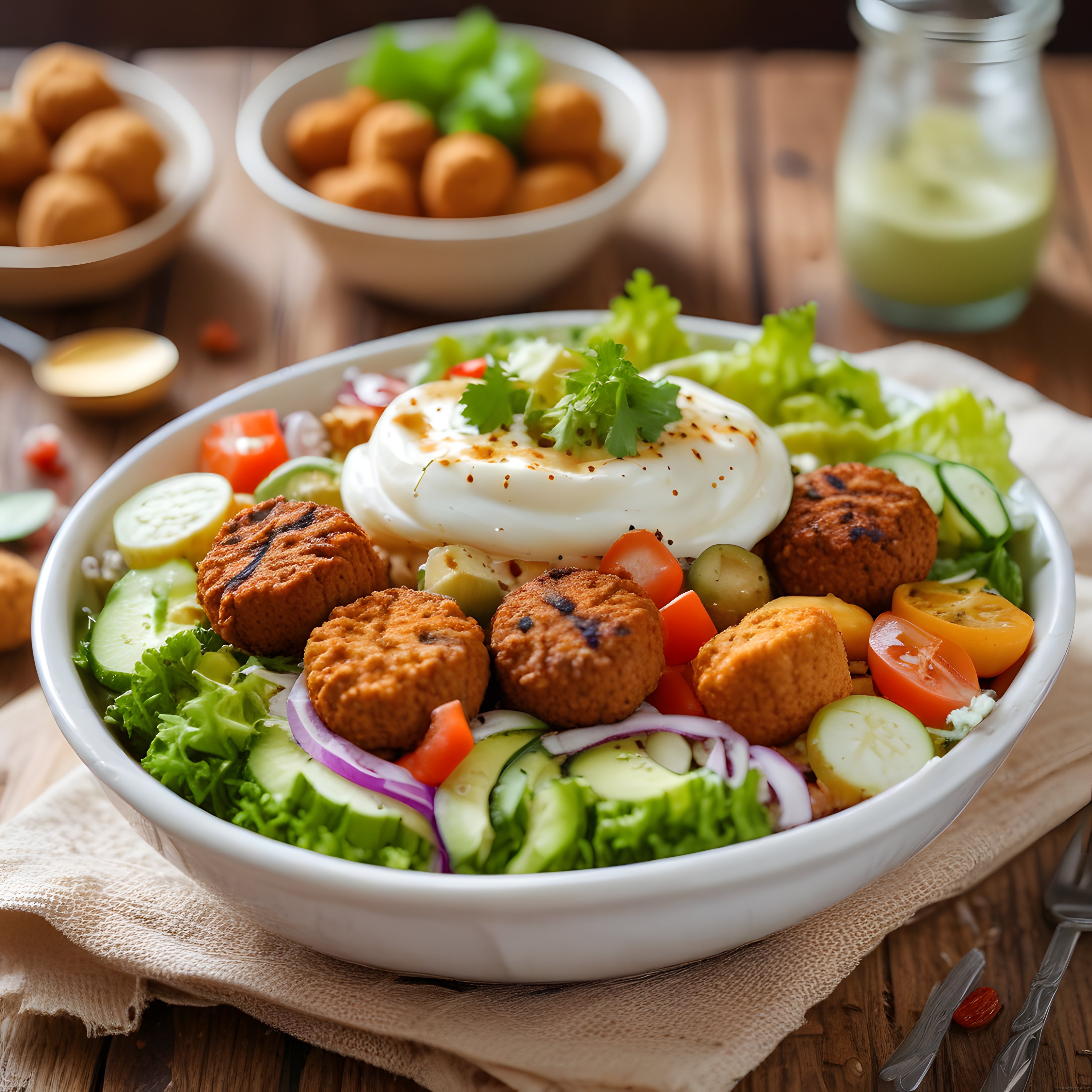 Falafel Kasesi: Poşe Yumurtalı ve Avokadolu Sağlıklı Akdeniz Salatası