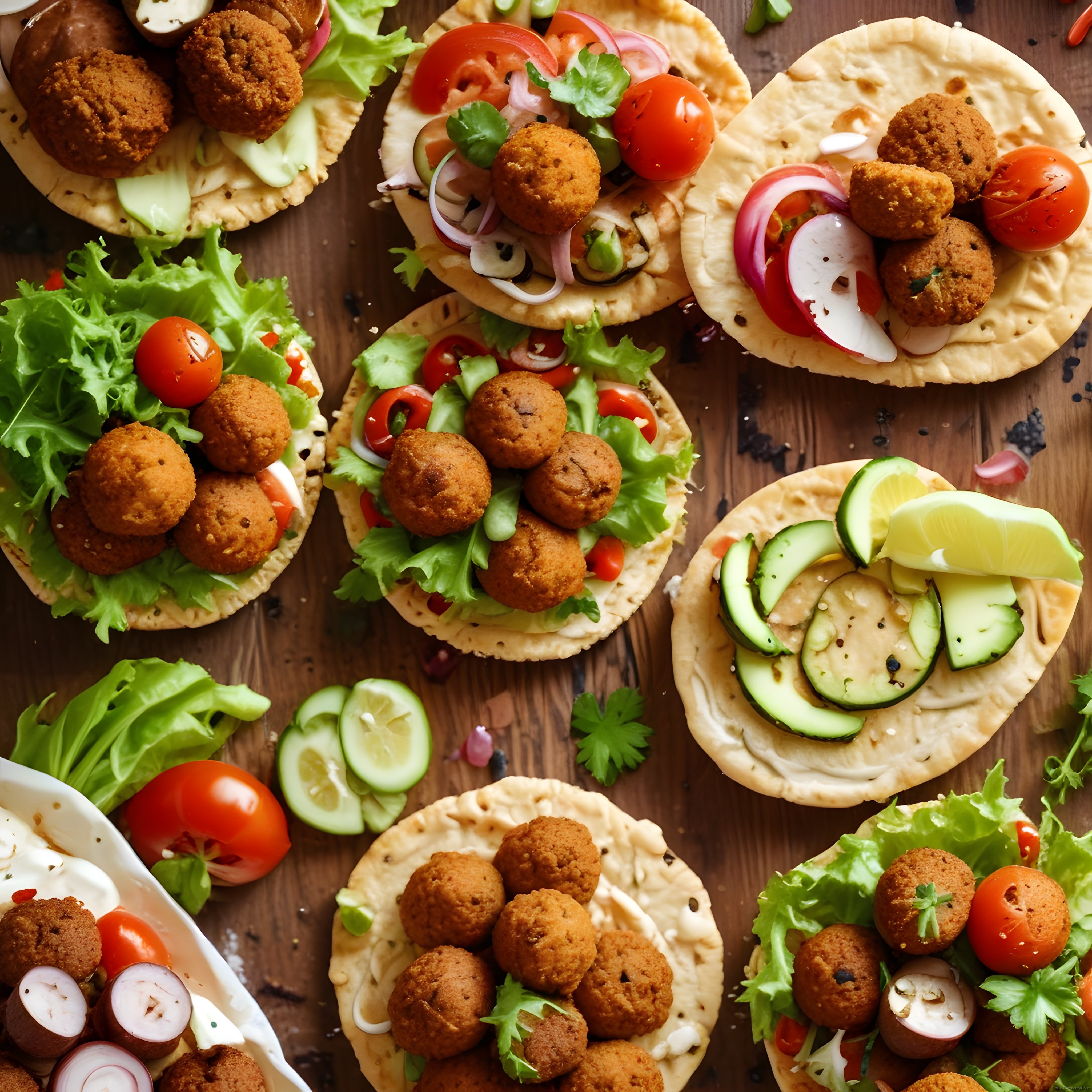 Falafel ve Humuslu Lavaş Sunumları: Ortadoğu Mutfağından İştah Açıcı Lezzetler