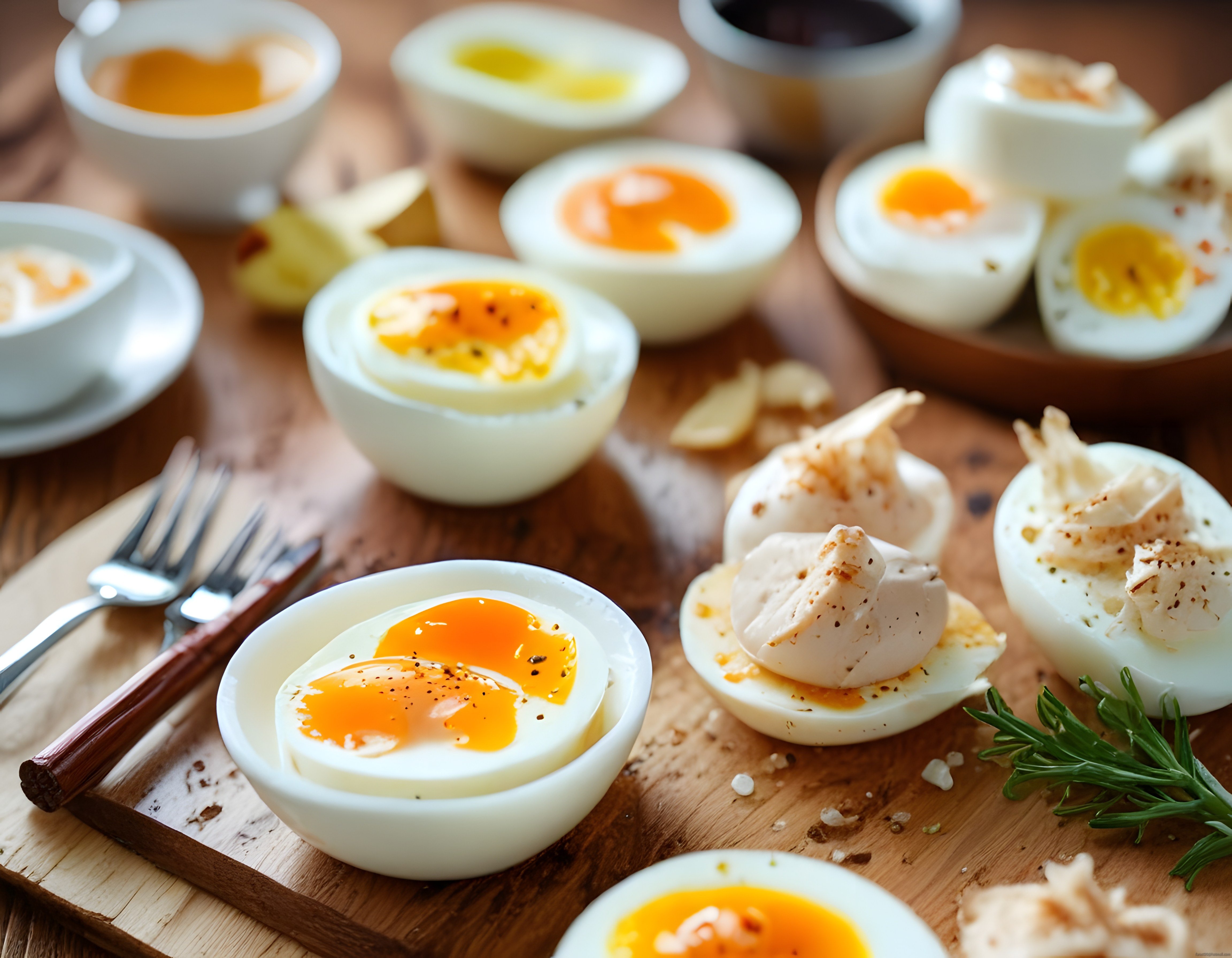 Farklı Kıvamlarda Haşlanmış Yumurta Çeşitleri ile Nefis Kahvaltı Sunumu