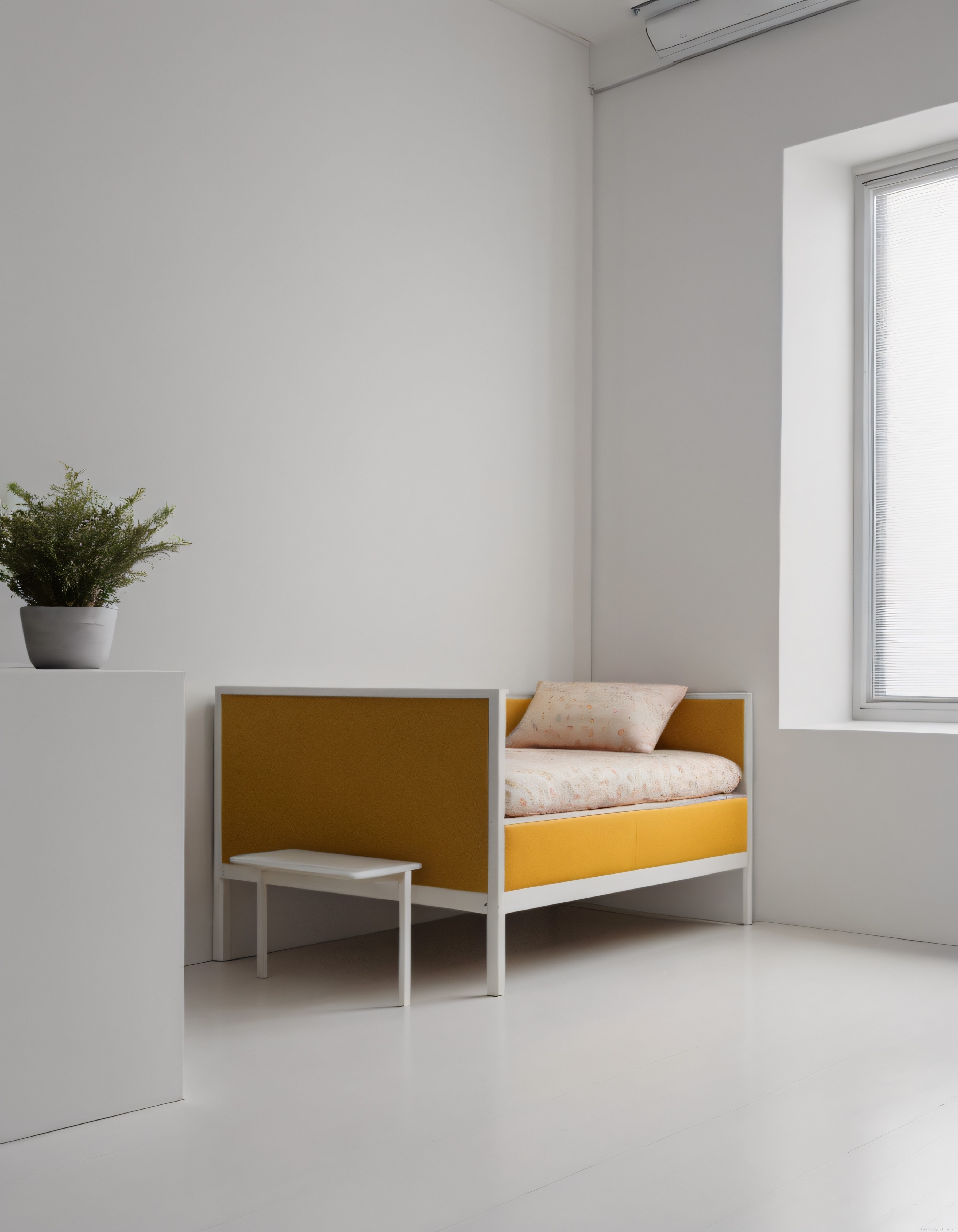 Ferah ve Aydınlık Minimal Bebek Odası Dekorasyonu Beyaz ve Sarı Tonlarında