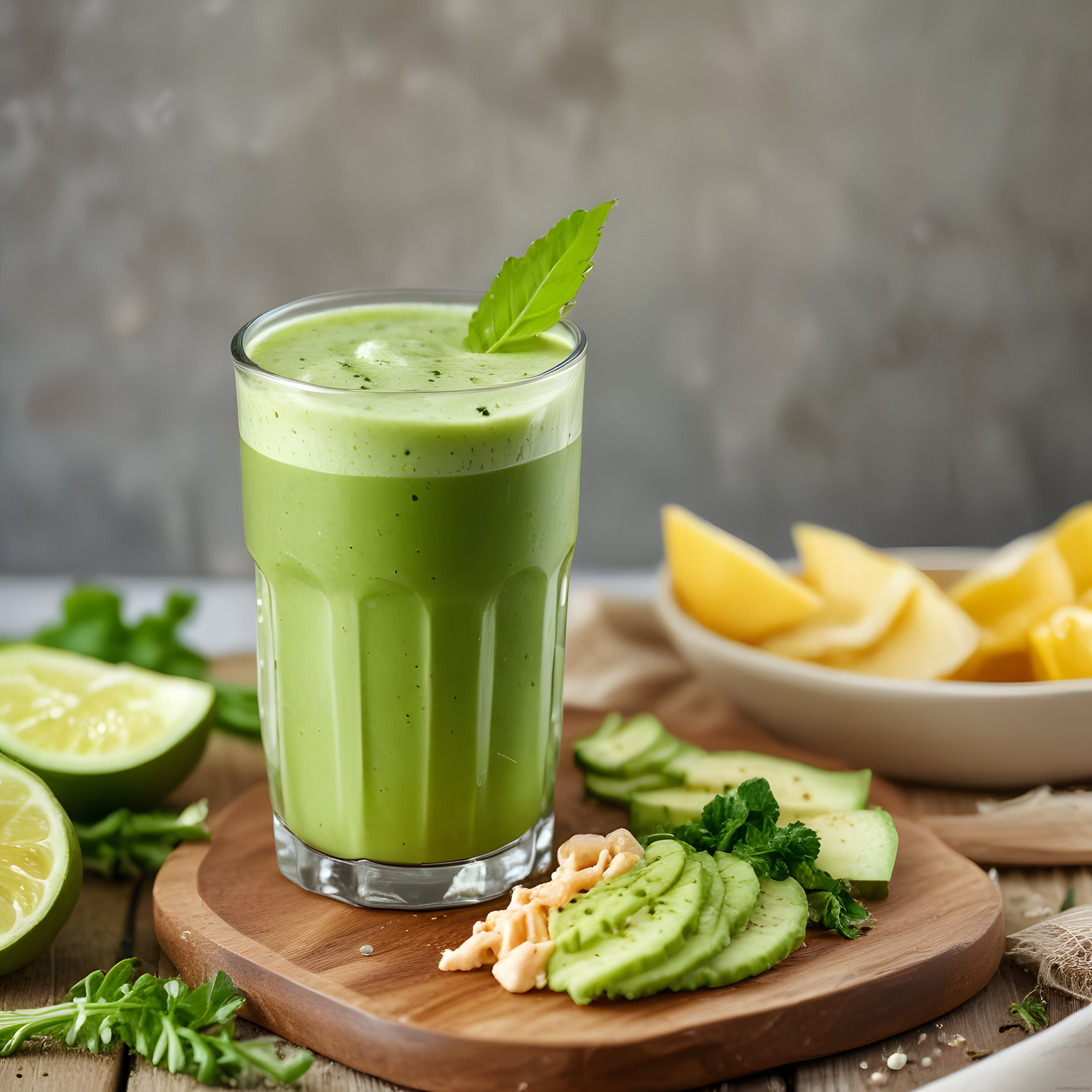 Ferahlatıcı Yeşil Detoks Smoothie: Avokado ve Salatalık ile Ev Yapımı İçecek
