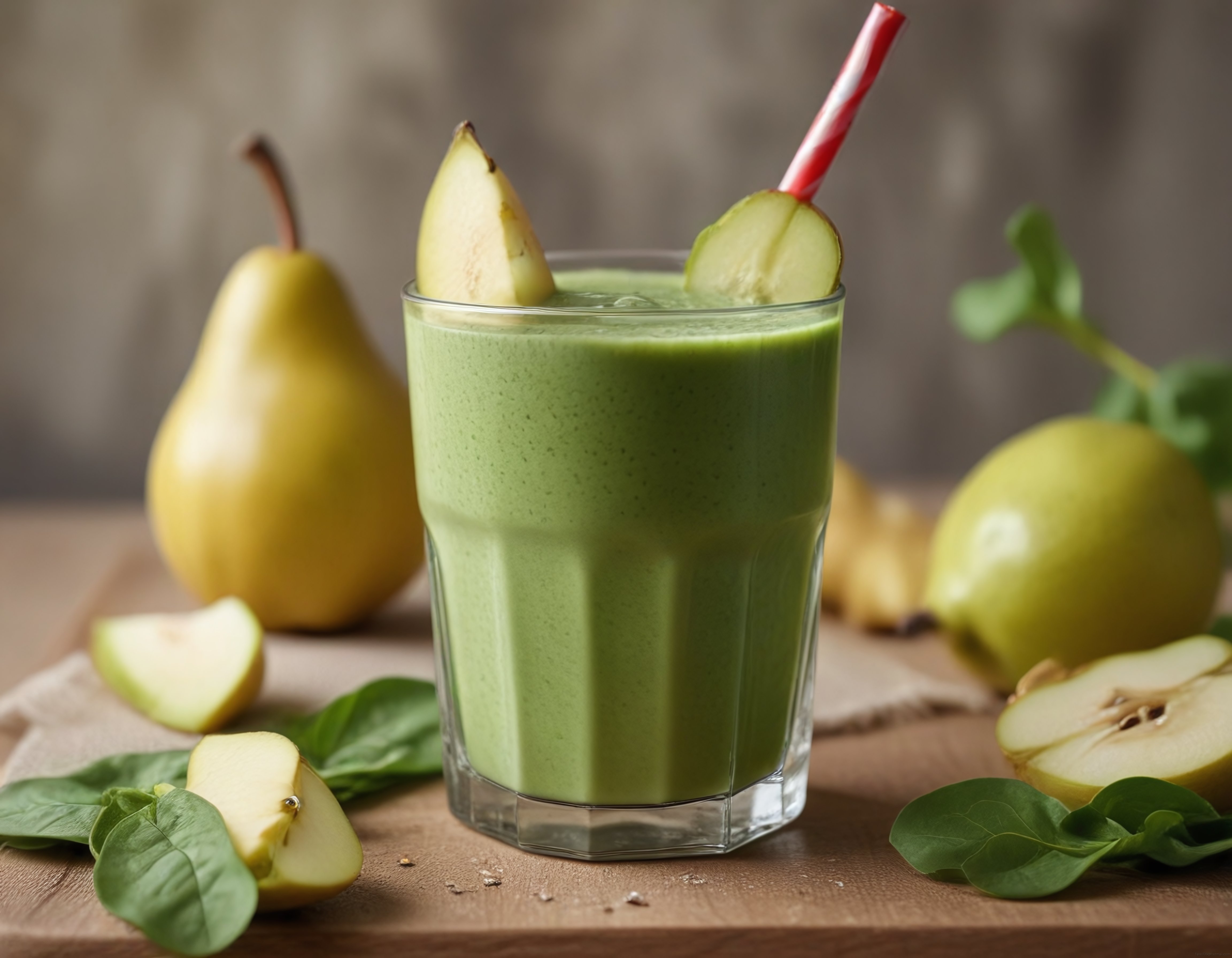 Ferahlatıcı Yeşil Smoothie: Armut, Elma ve Taze Ispanak Bir Arada