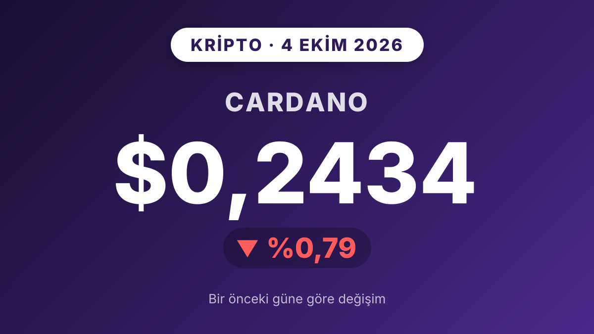 Cardano yüzde 0,79 geriledi