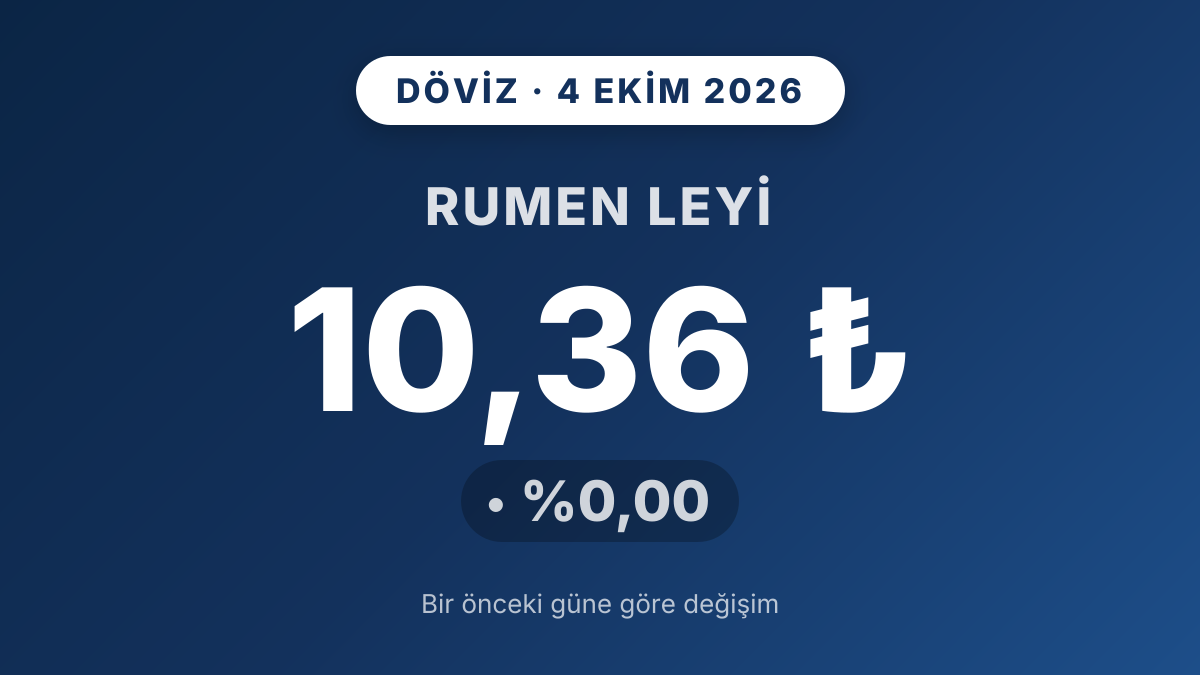 Rumen Leyi 10,36 TL'de yatay seyretti
