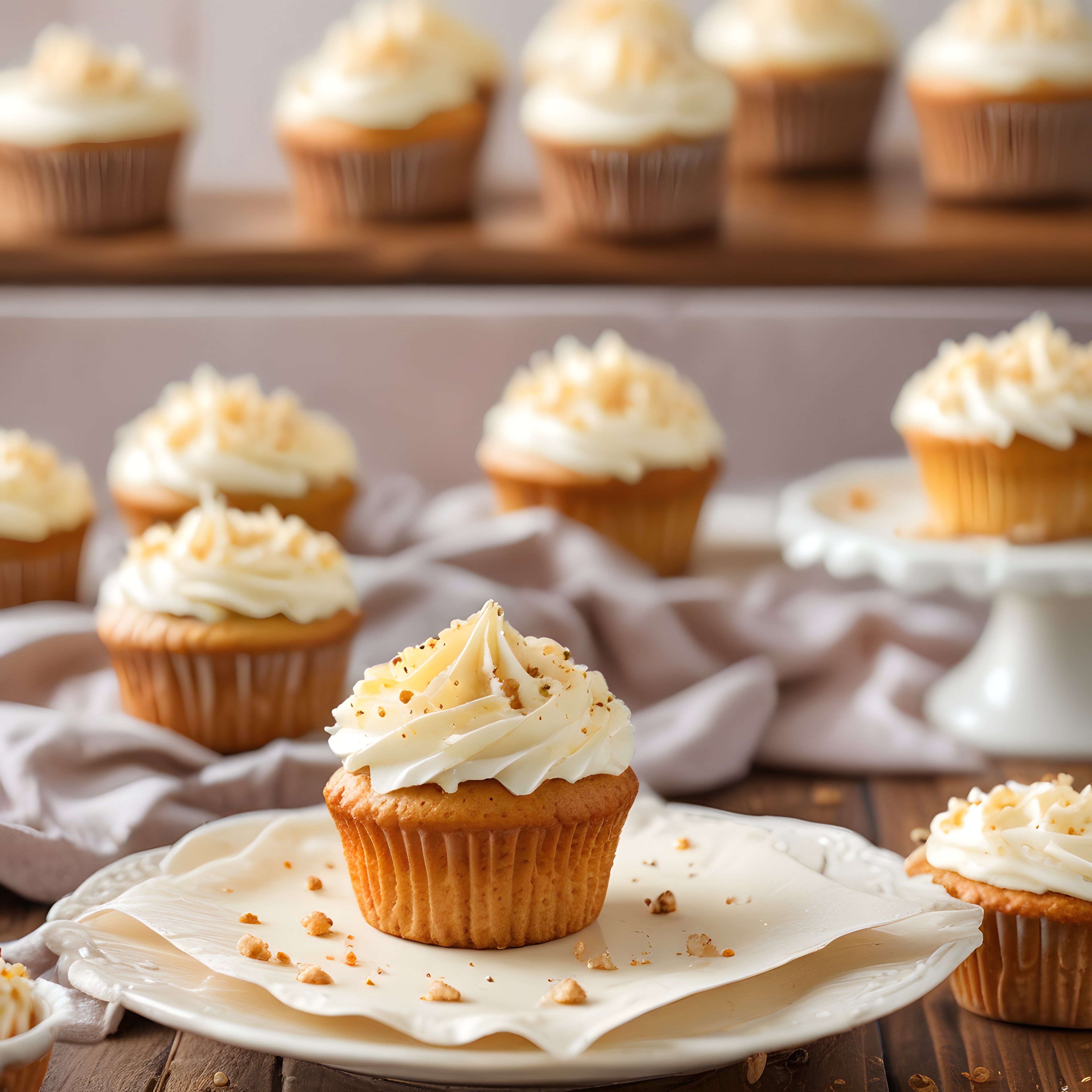 Fındık Kırıntılı Beyaz Krema Cupcake Tarifi ve Sunum Fikirleri
