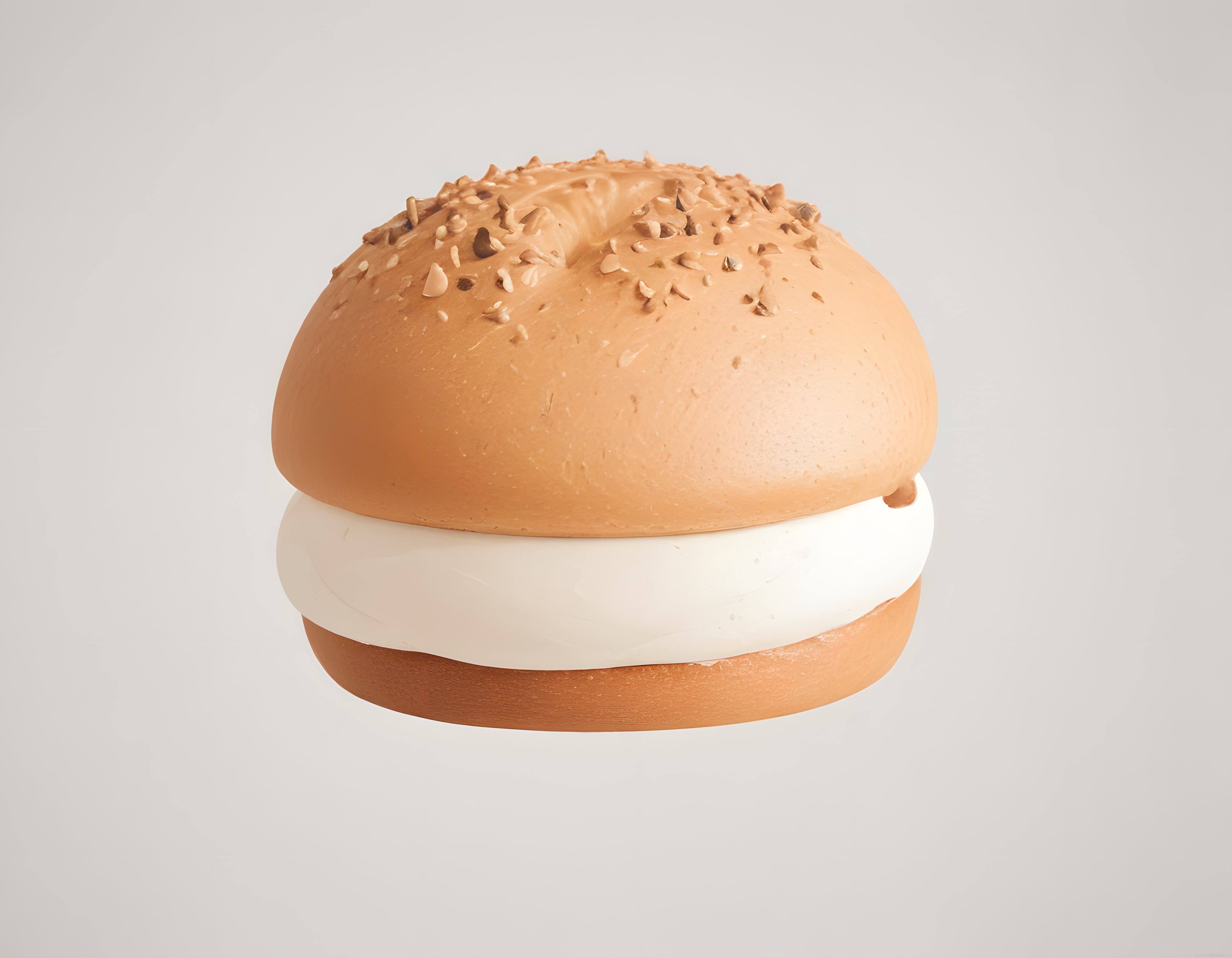 Fındık Kırıntılı Karamel Kaplamalı ve Bol Kremalı Tatlı Burger Görseli