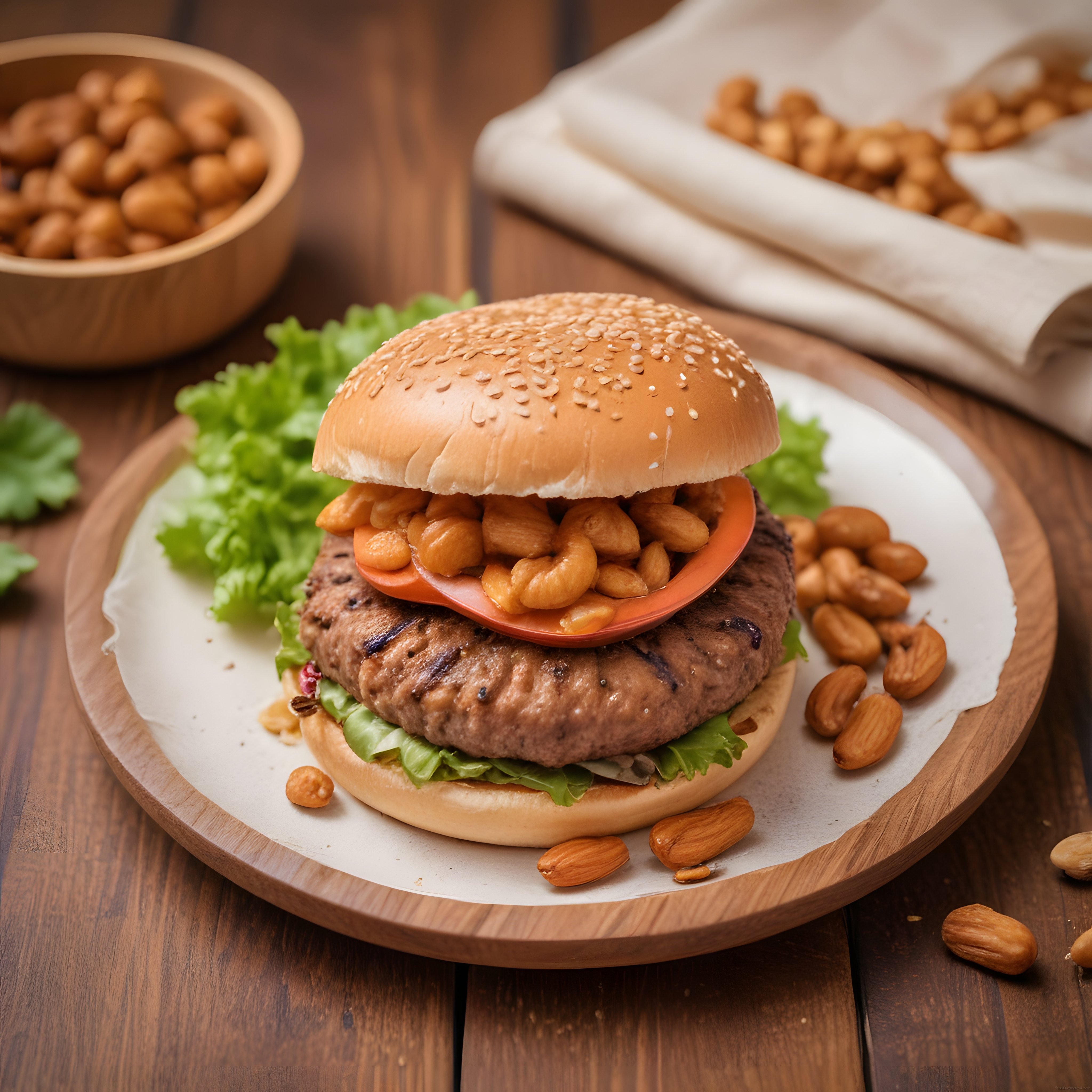 Fındık ve Bademli Ev Yapımı Gurme Burger Tarifi ve Sunum Önerileri
