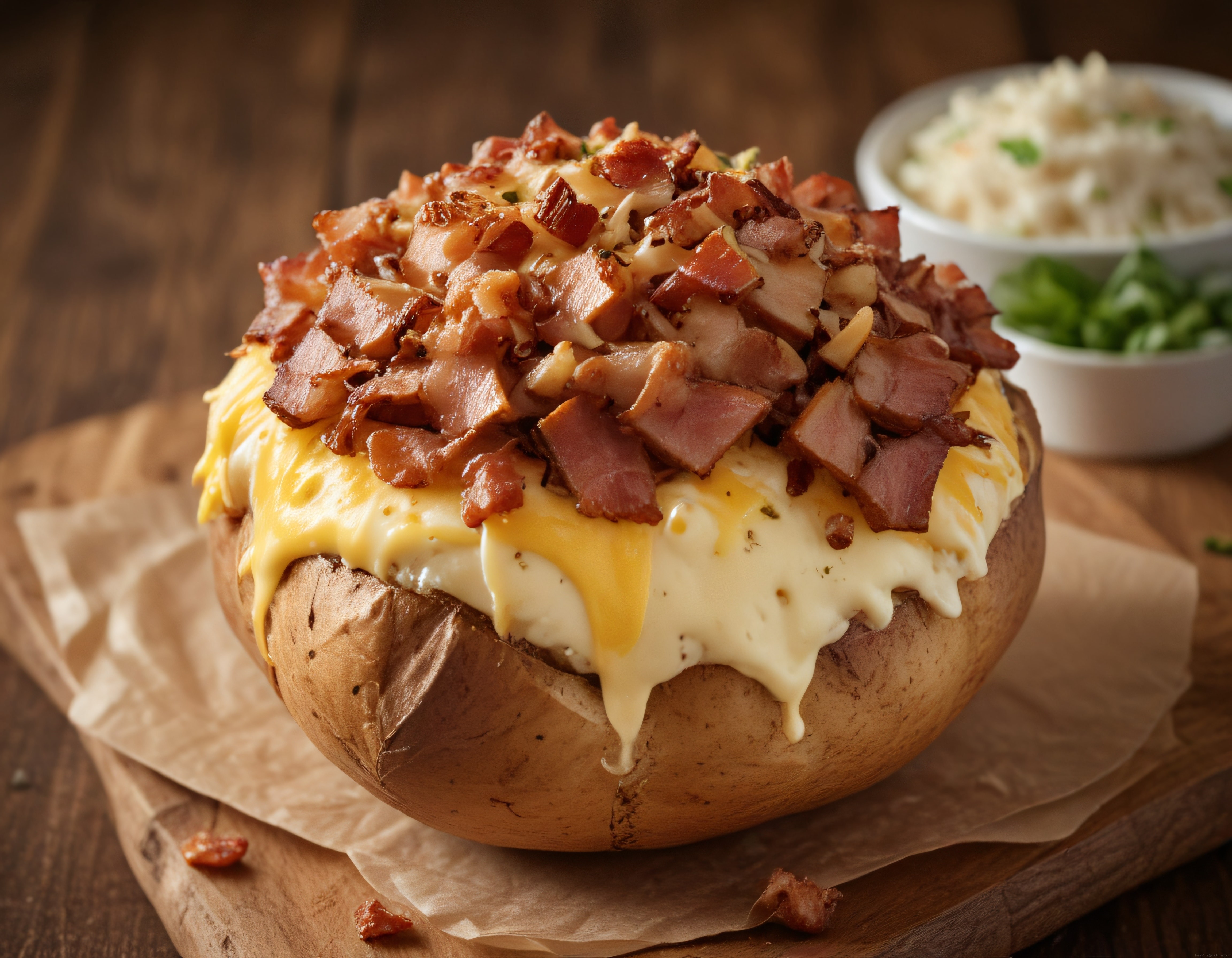 Fırında Kremalı Peynirli Patates Dolması ve Çıtır Bacon Parçacıkları