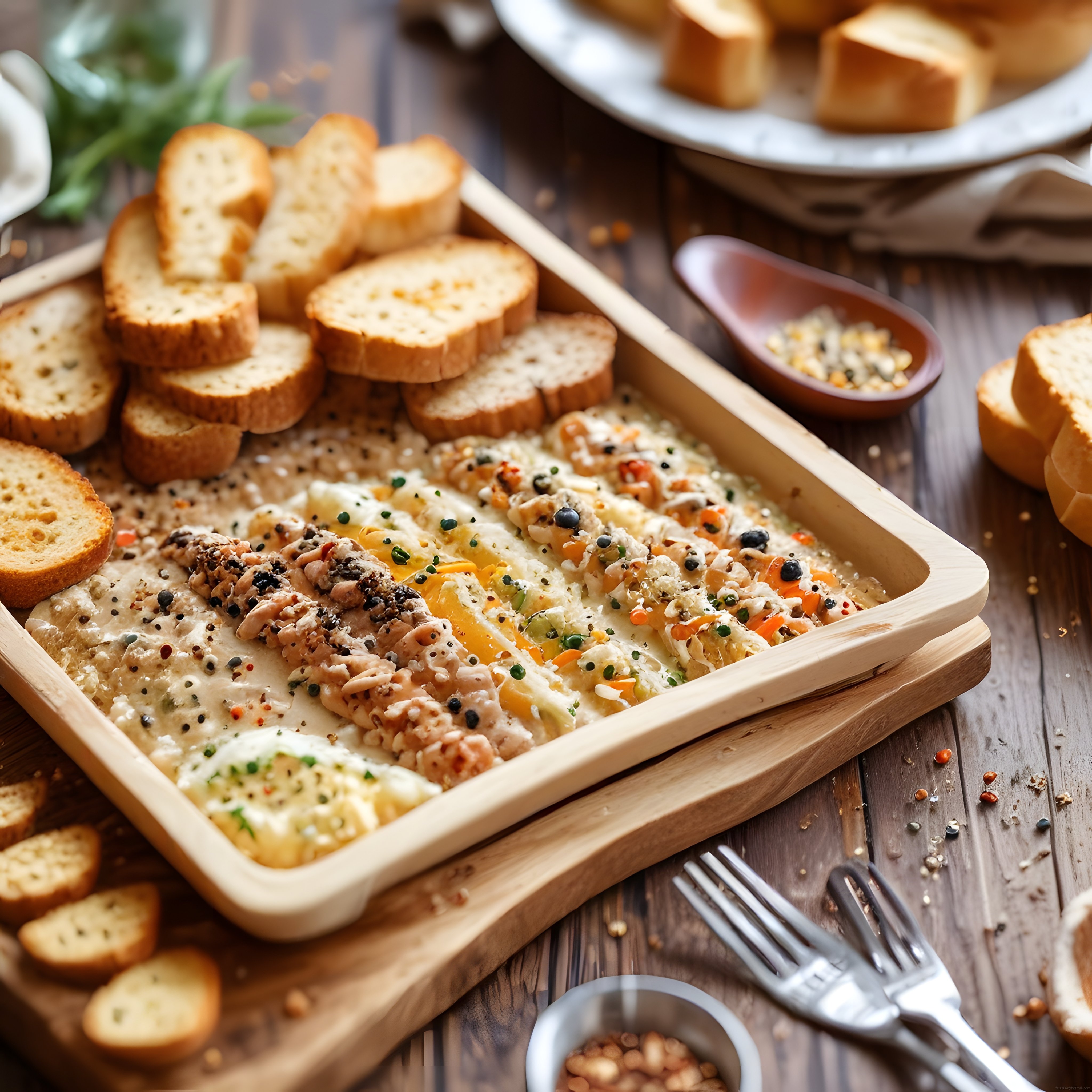 Fırında Peynirli Yumurtalı Kahvaltılık Tarif ve Kızarmış Ekmek Dilimleri