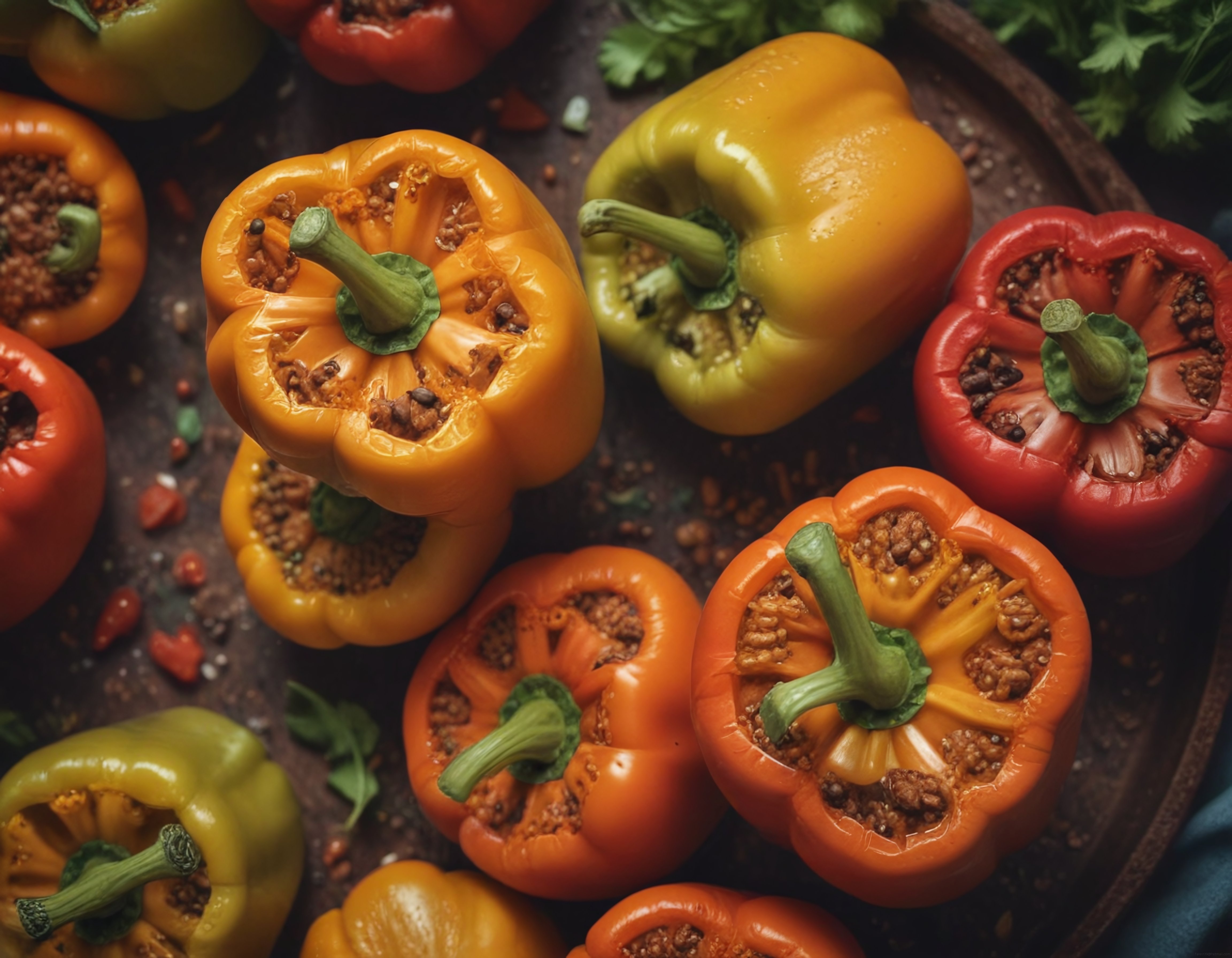 fırında renkli dolma biber tarifi kıymalı pirinçli geleneksel lezzet