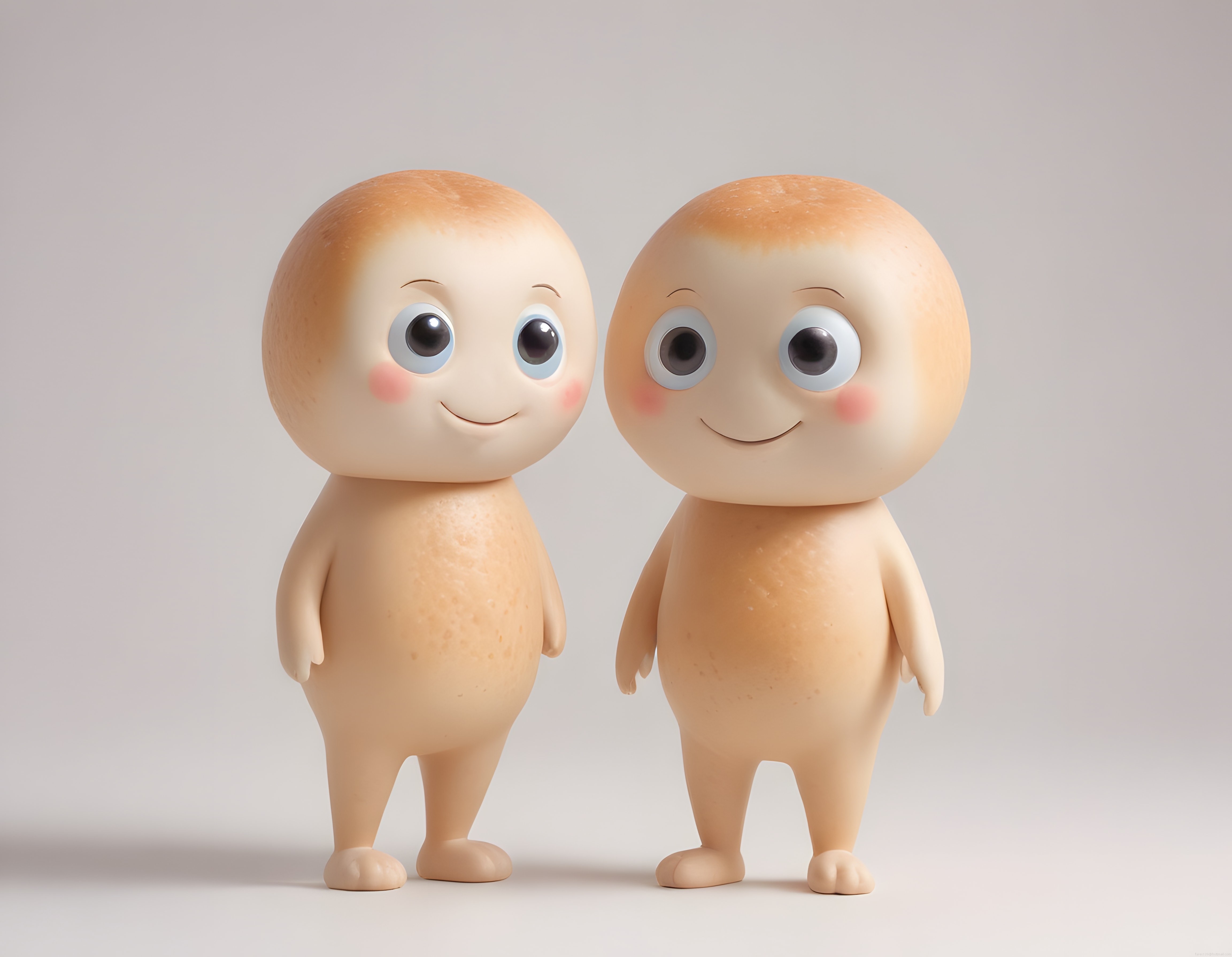 Fırından Çıkmış Gibi Duran Sevimli Ekmek Bebekleri 3D Sanat Tasarımı