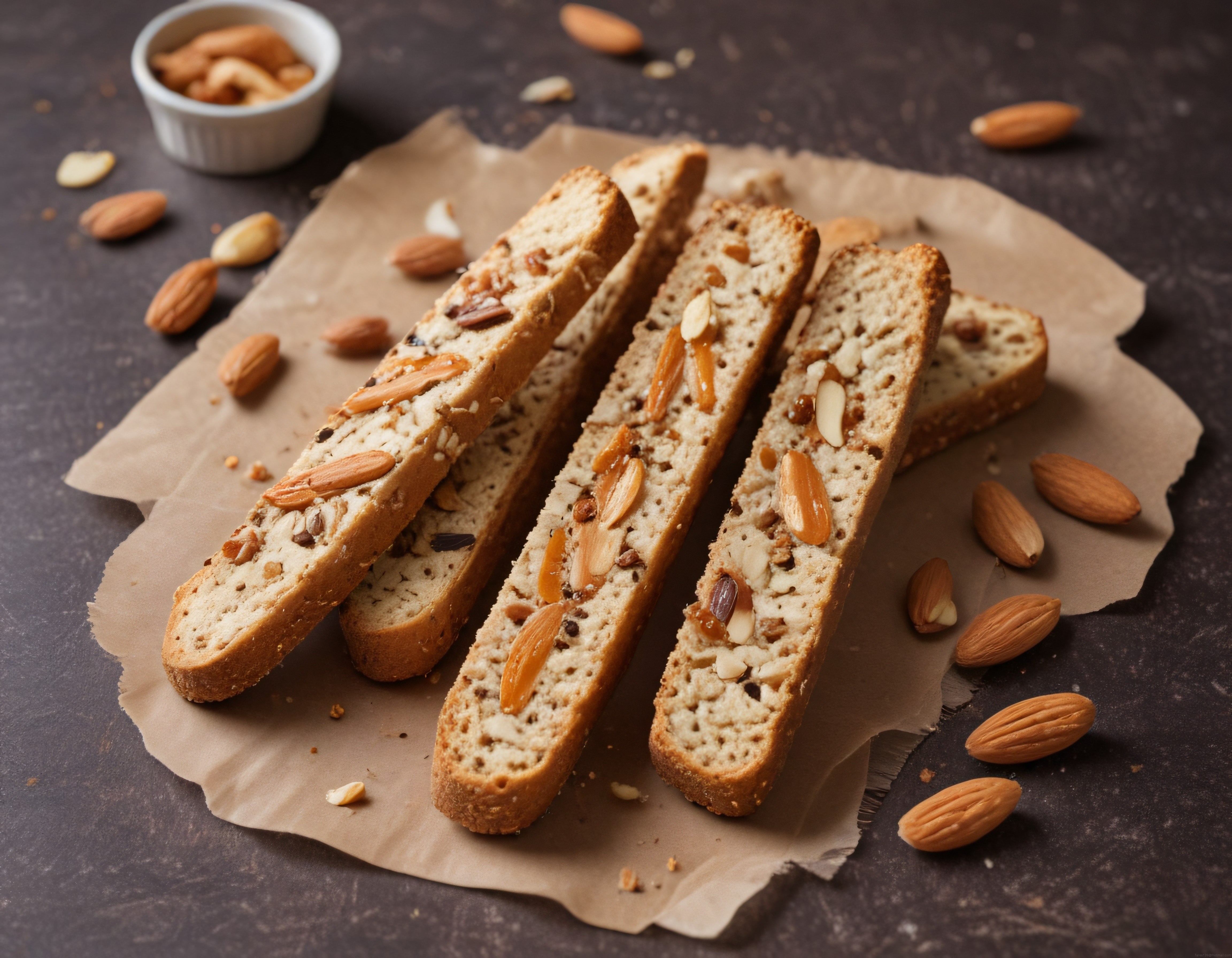 Fırından Taze Çıkmış Bademli Biscotti ve Kahve Yanında Sunum Fikirleri