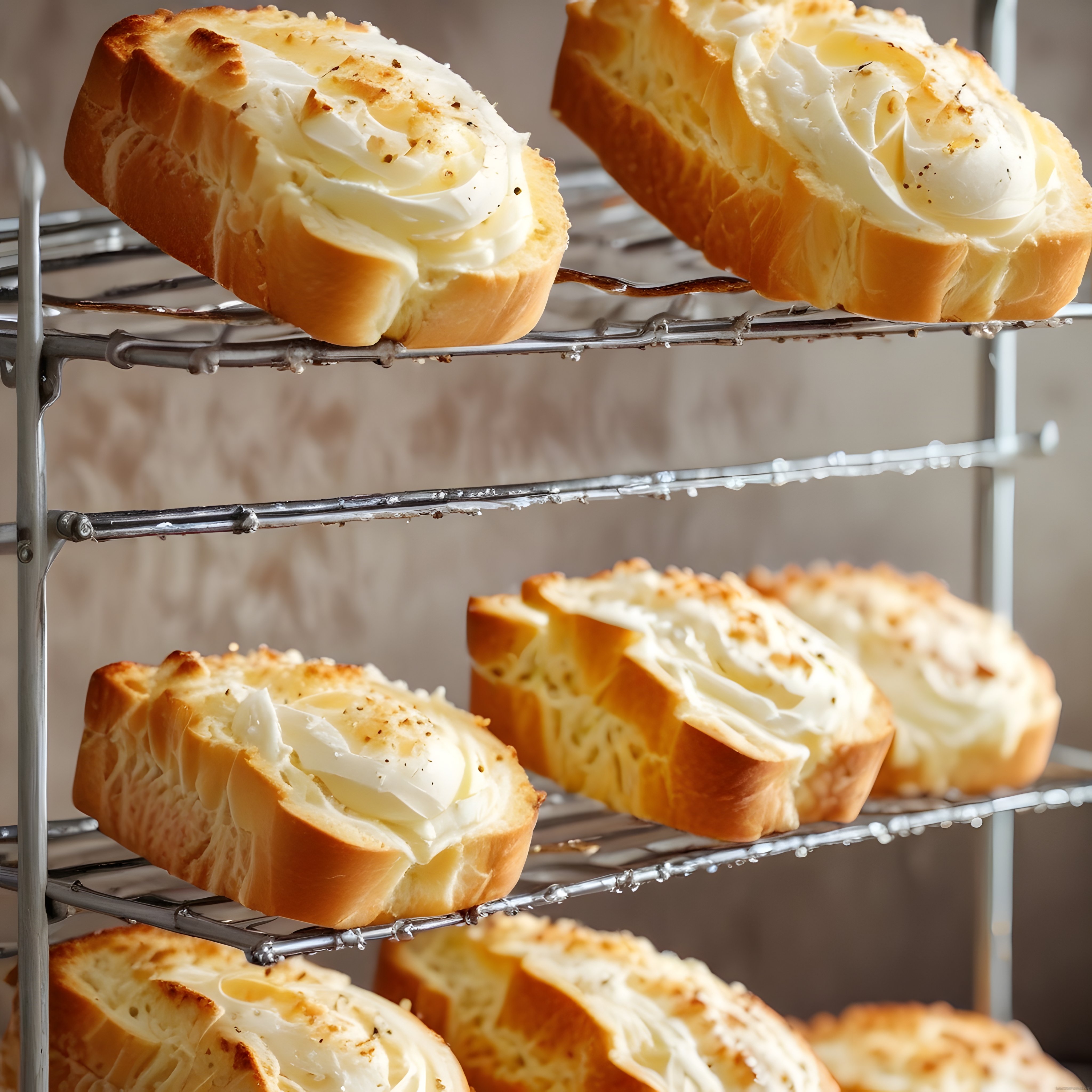 Fırından Taze Çıkmış Kremalı ve Gevrekli Tatlı Çörek Dilimleri