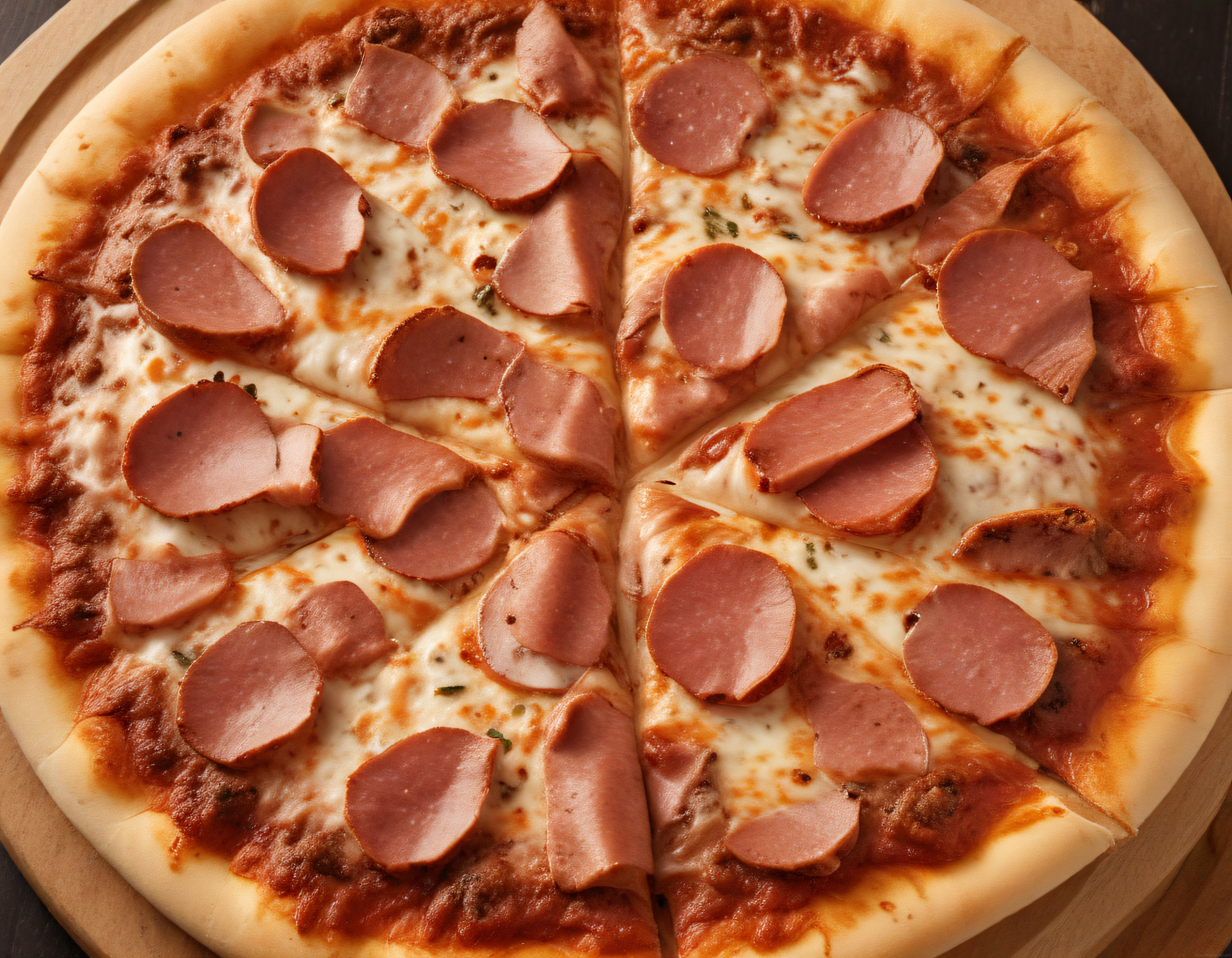 Fırından Taze Çıkmış Sucuklu ve Jambonlu Pizza Tarifi Sunumu